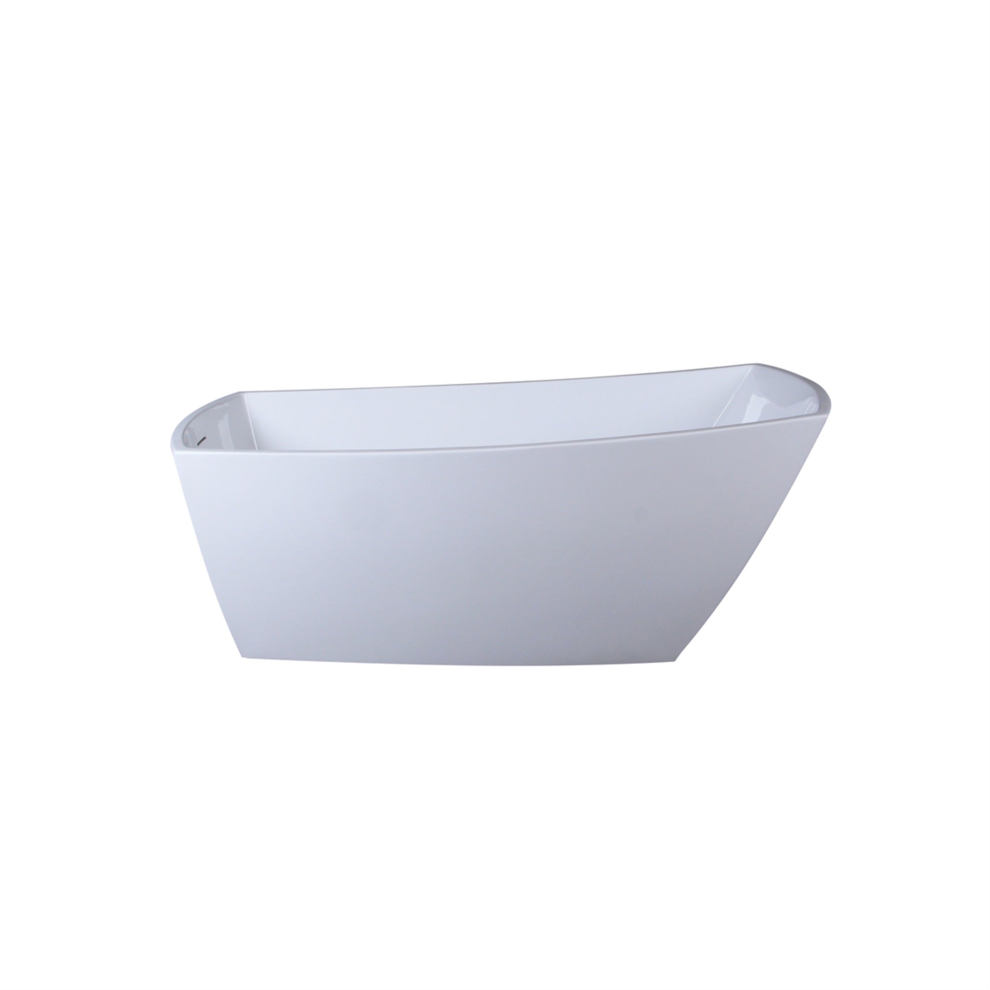 67 Inch Soaking Single Slipper Rectangular Bathtub In Glossy White
