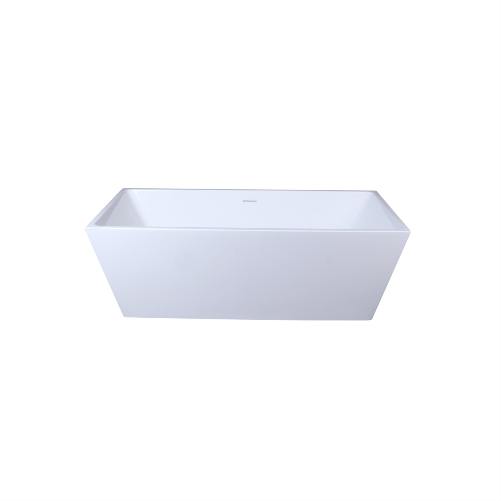 67 Inch Soaking Rectangular Bathtub In Glossy White