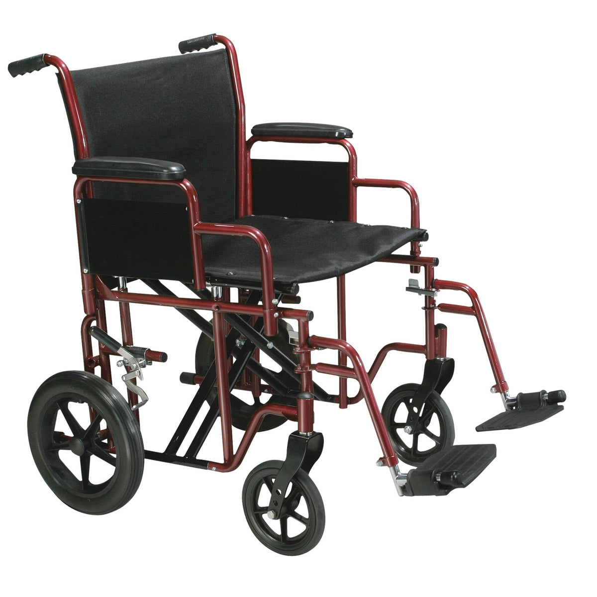 Drive Medical Bariatric Heavy Duty Transport Wheelchair With Swing-Away Footrest, Red, 20