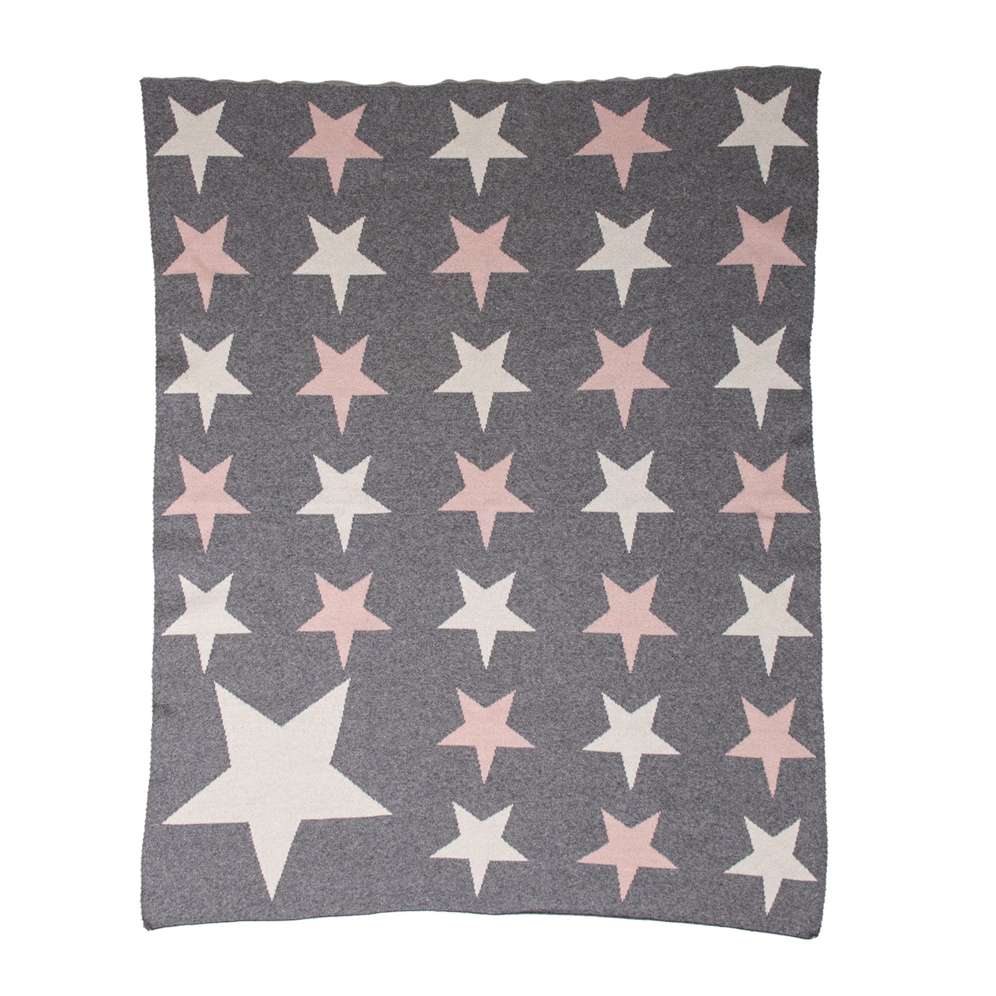 Parkland Collection Twinkle Stars Transitional Light Grey Knitted 32 X 40  Baby Blanket