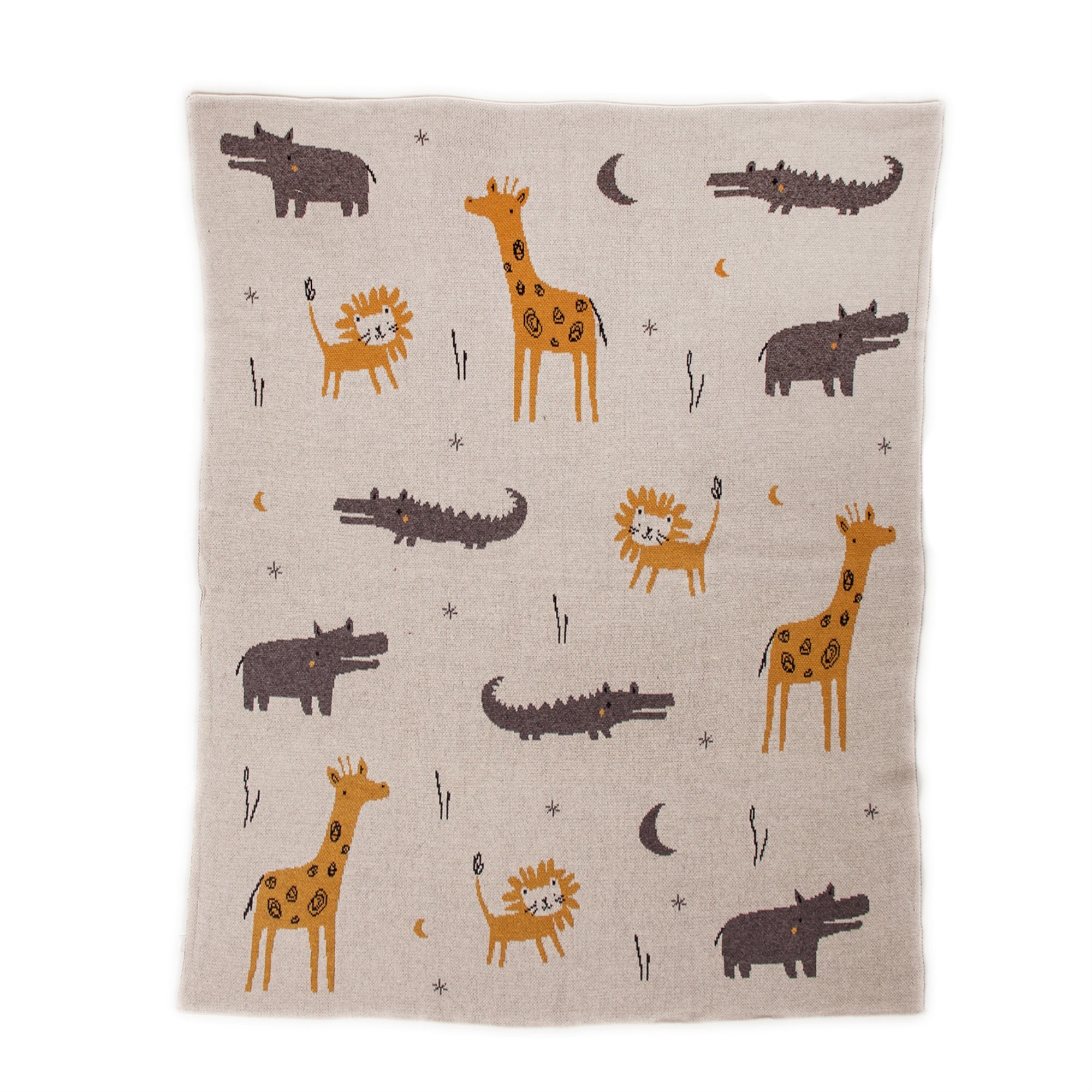 Parkland Collection Once Upon A Time In Zooland Transitional Light Grey Knitted 32 X 40  Baby Blanket
