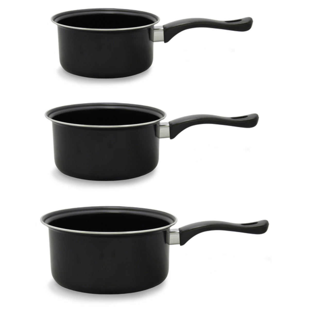 1.5&2&3Qt Saucepn Set Blk