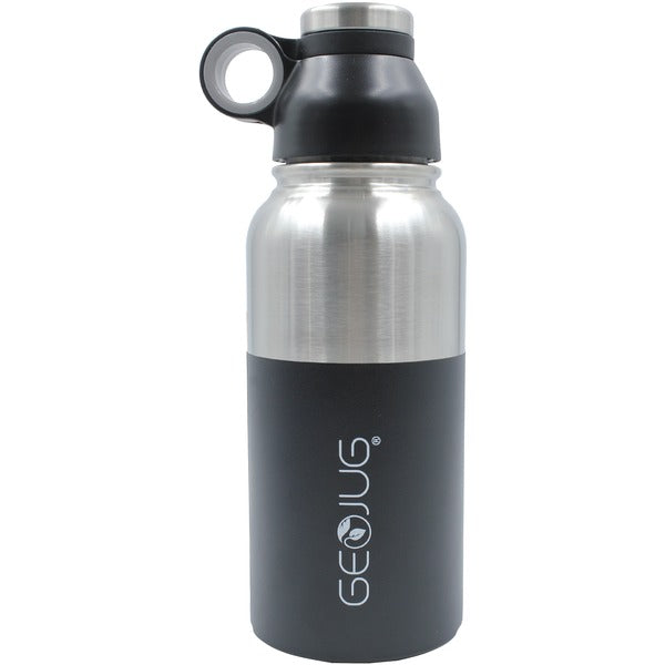 Brentwood Appliances G-1032Bk Geojug 32-Ounce Stainless Steel Vacuum-Insulated Water Bottle (Black)