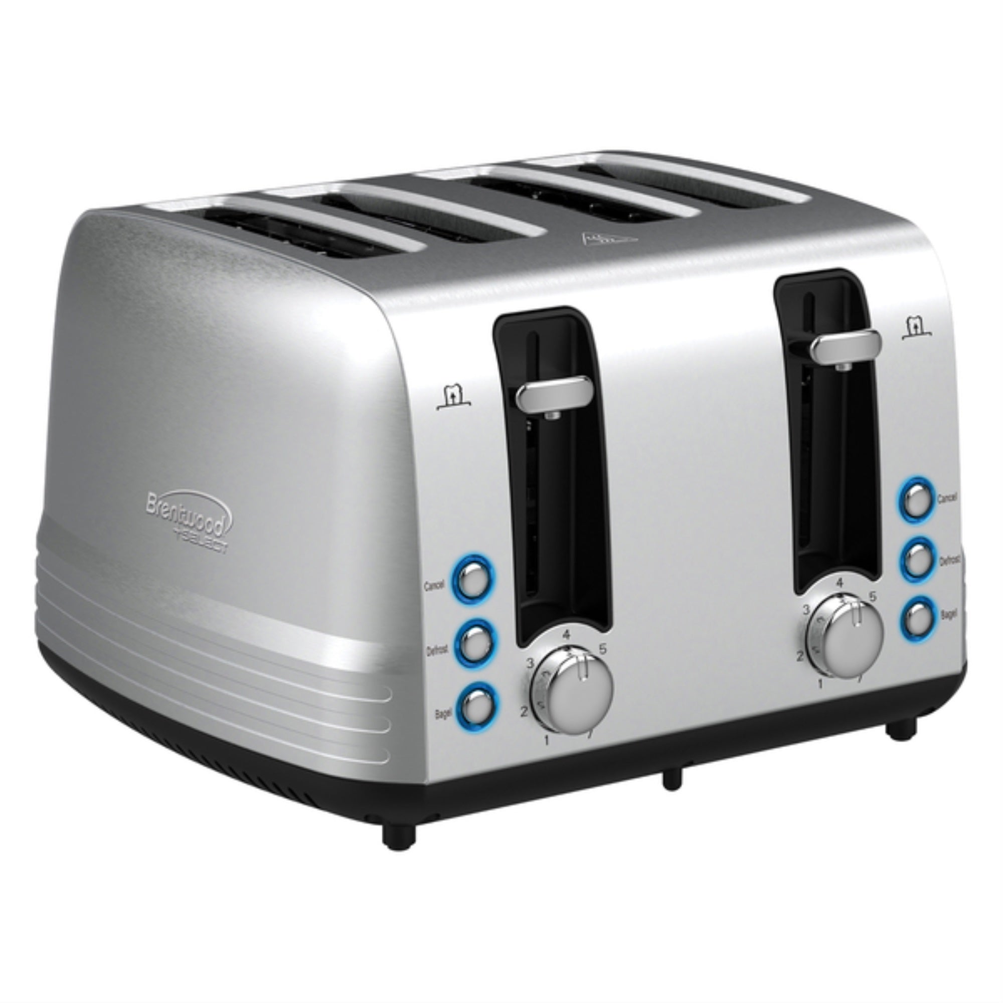 Brentwood Select Ts-447S 1,500-Watt Extra-Wide Stainless Steel 4-Slice Toaster