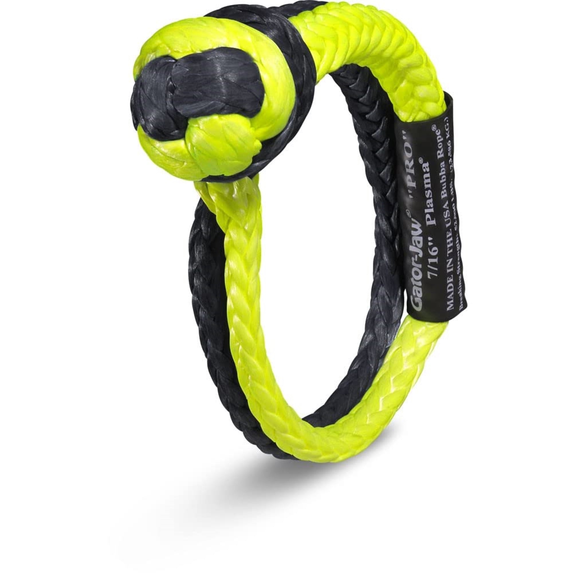 Rope 176748-Pro Heavy Duty 5/8' Mega Gator-Jaw Pro Synthetic Shackle Breaking Strength Of 125,000 Lb. With Plasma In Yellow And Black, Accessory Ideal For Recovery And Towing Stuck Vehicle