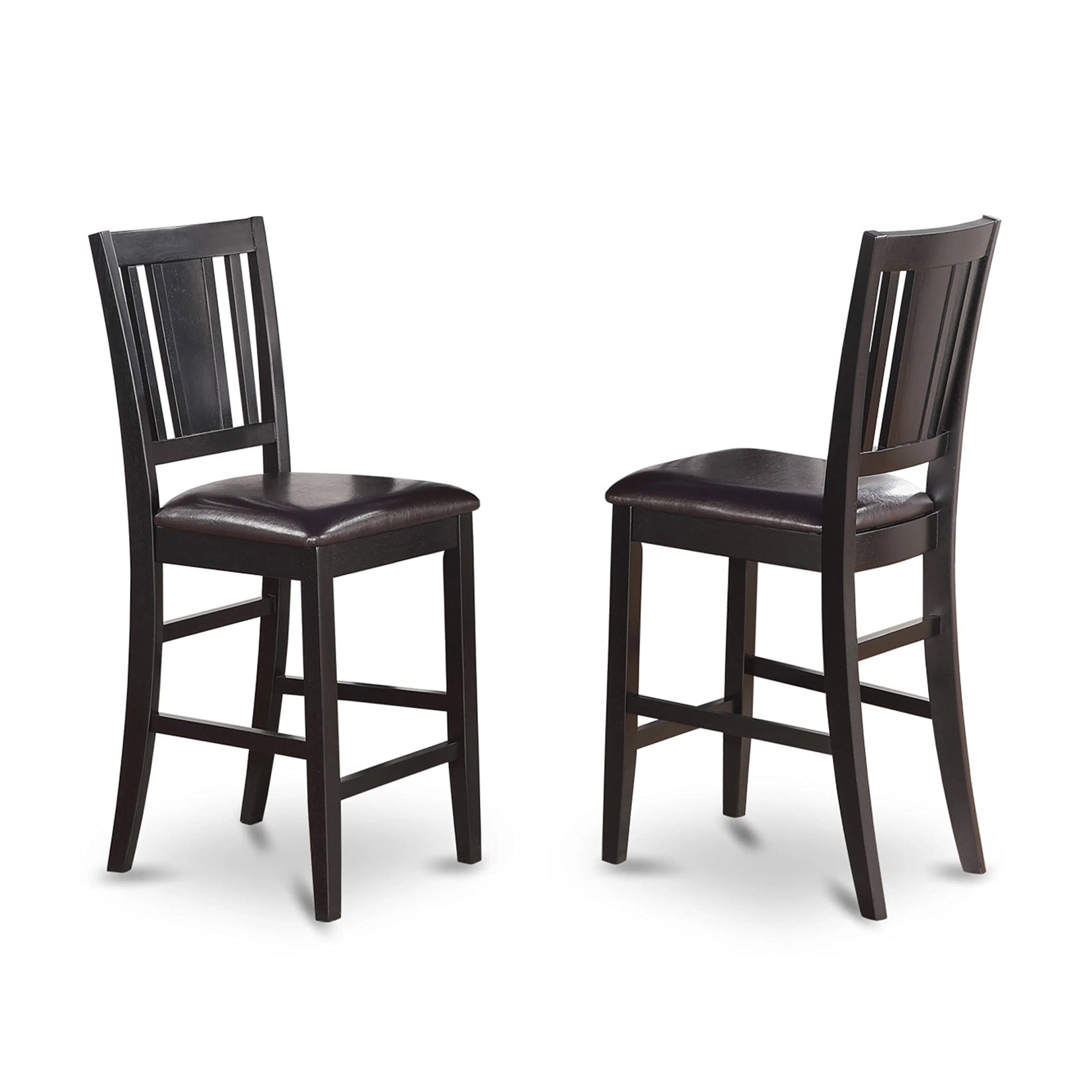 East West Furniture Set Kitchen Chairs, Upholstered Seat, Black Finish