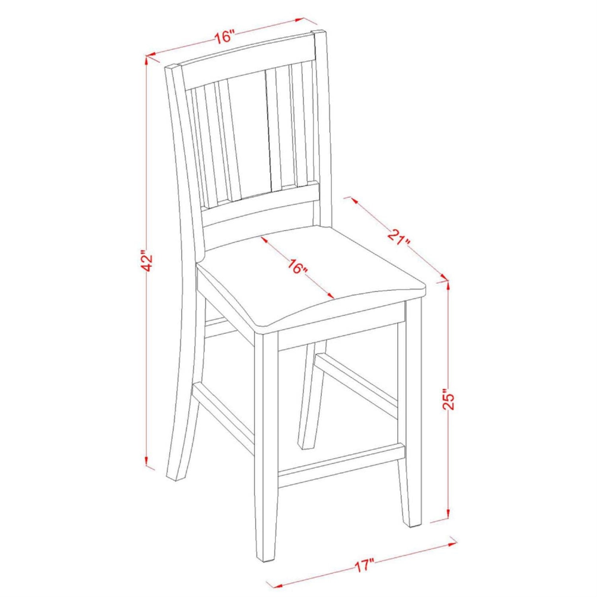 East West Furniture Dining Chairs, Upholstered Seat, Mahogany Finish
