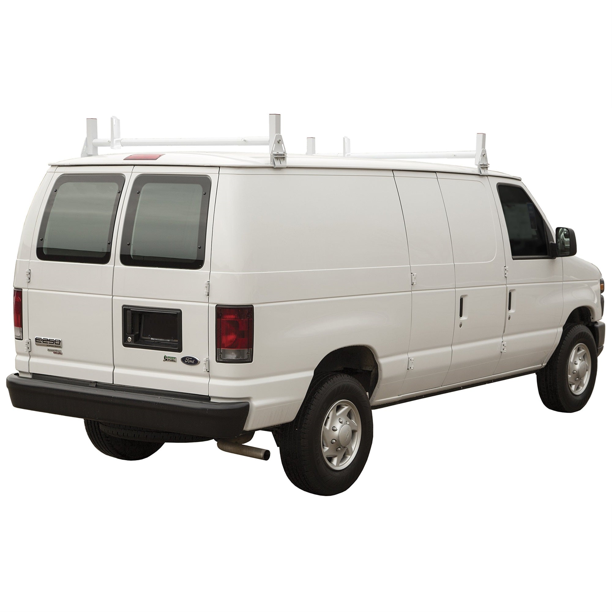 Buyers Products 1501310 Ladder Rack For Work Van, Adjustable Width, White Powder-Coated Carbon Steel, Contractor Rack For Vans, Cargo Rack For Vans