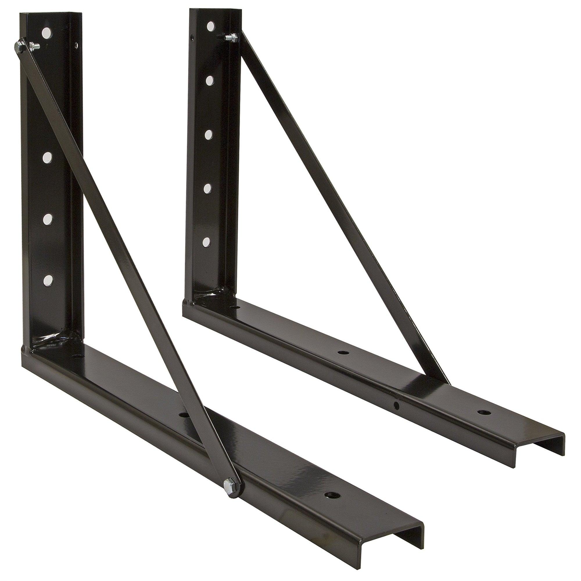 Buyers Products 1701011B Formed Bolted Black Steel Mounting Brackets For Underbody Truck Tool Box, Set Of 2, 18 X 24, Corrosion Resistant With Universal Hole Pattern For Quick And Easy Mounting