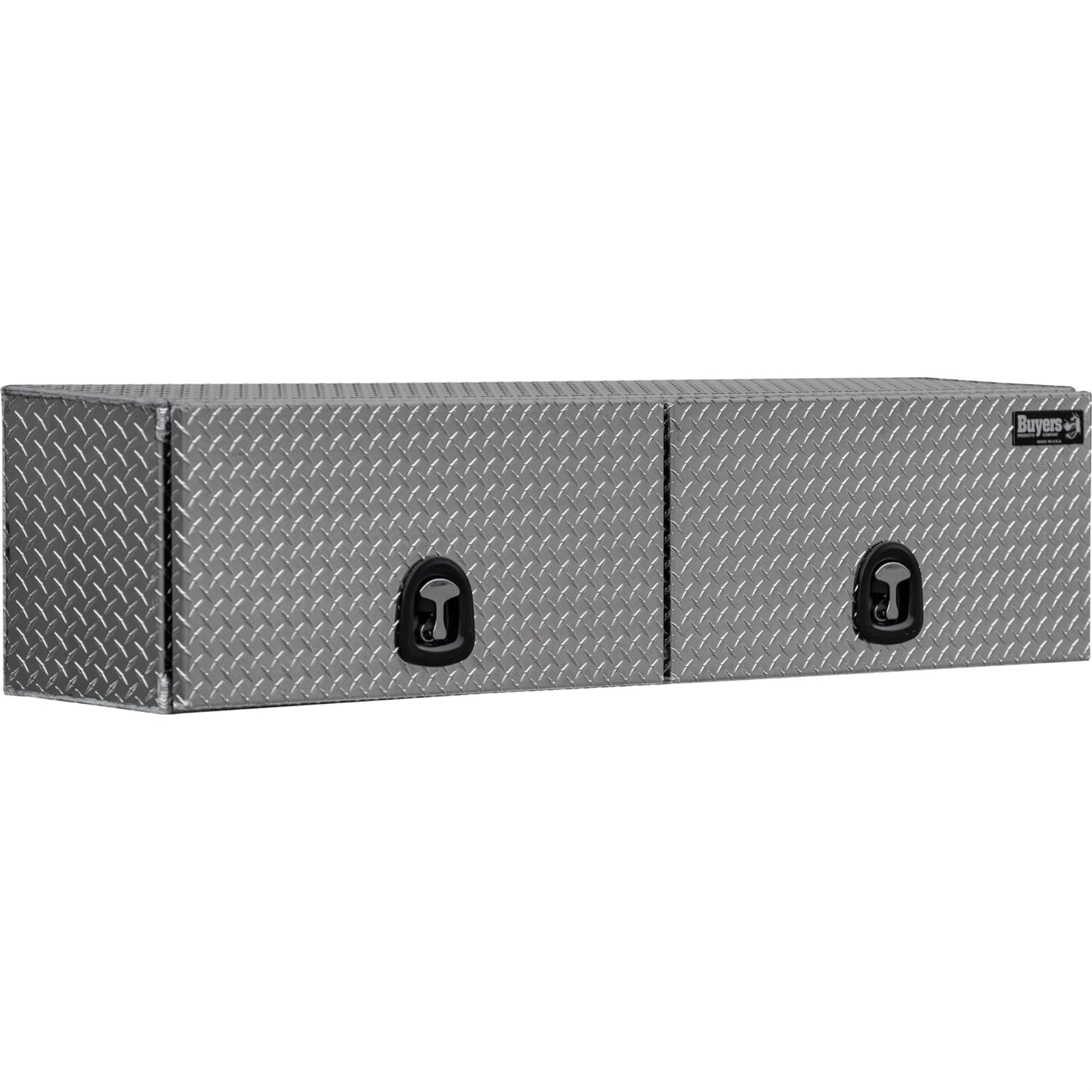 Buyers Products 1701351 Aluminum Topsider Truck Tool Box W/Flip-Up Door & Compression Latch, 16 X 13 X 72, Diamond Tread Toolbox For Work Trucks Storage & Organization