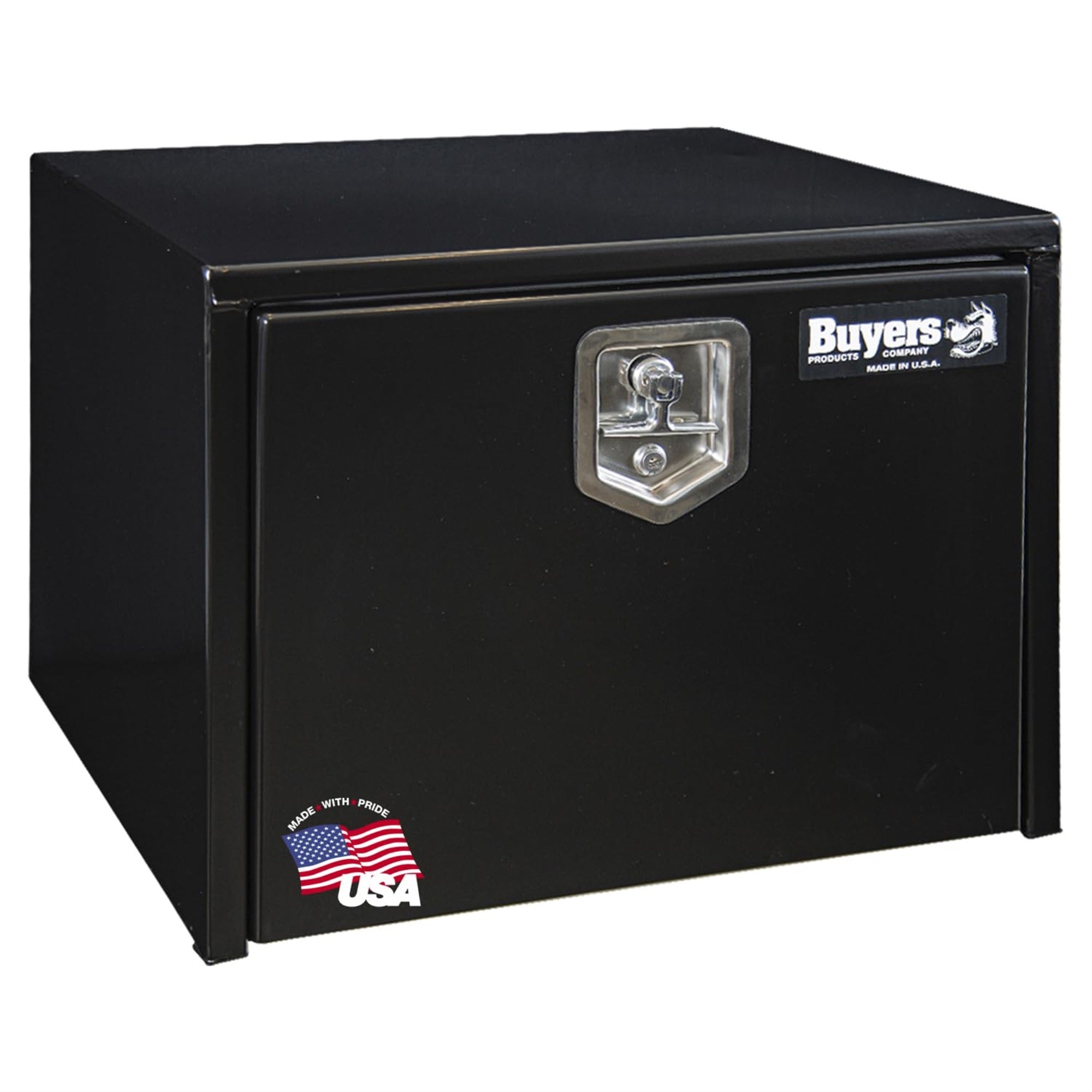 Buyers Products 1702300 Black Steel Underbody Truck Box W/ T-Handle Latch, 18X18X24 Inch, Contractor Toolbox For Organization And Storage, Job Tool Chest
