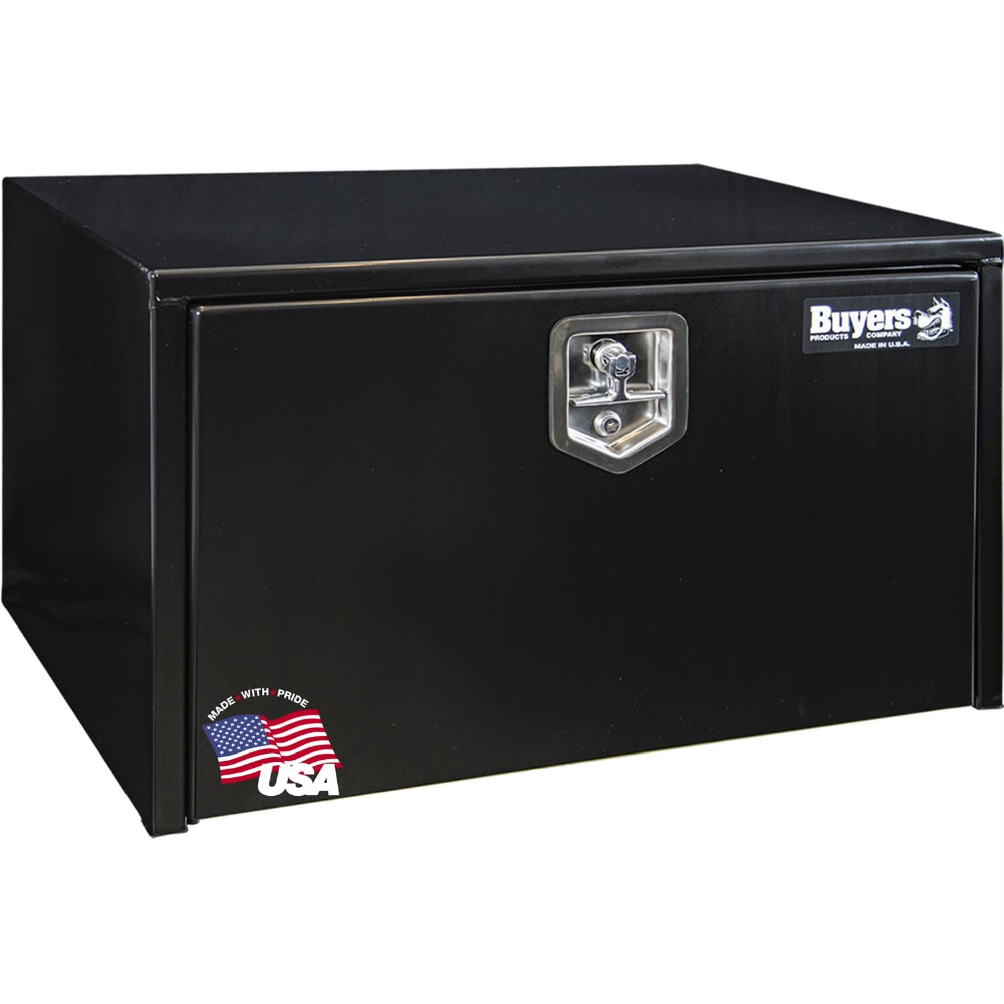 Buyers Products 1702303 Black Steel Underbody Truck Box With Lockable T-Handle Latch, 18 X 18 X 30 Inch, Made In The Usa, Tool Box For Bed Of Truck, Tool Chest For Storage & Organization