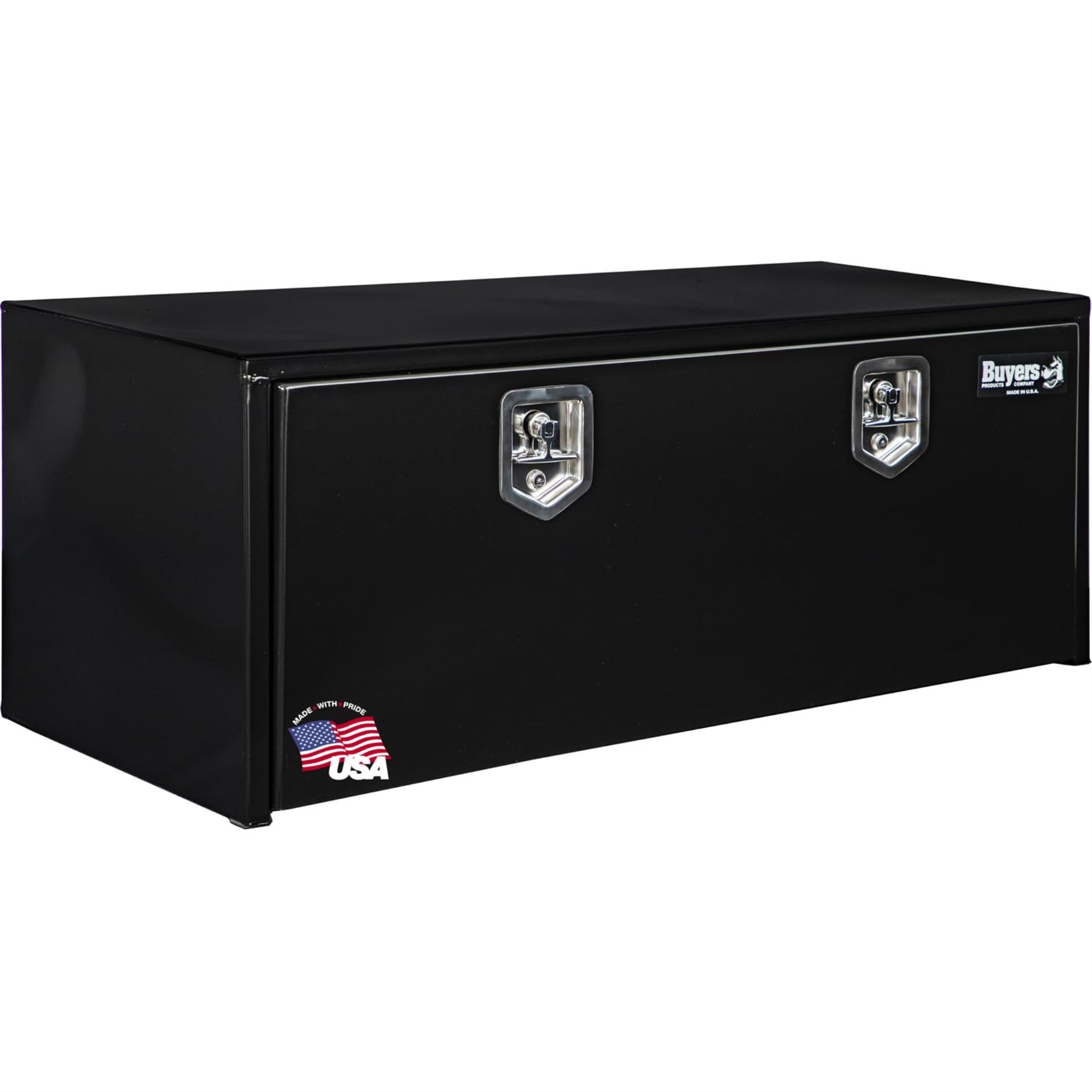 Buyers Products 1702310 Black Steel Underbody Truck Box With T-Handle Latch, 18 X 18 X 48 Inch, Contractor Toolbox With Lock, Job Tool Chest For Storage And Organization