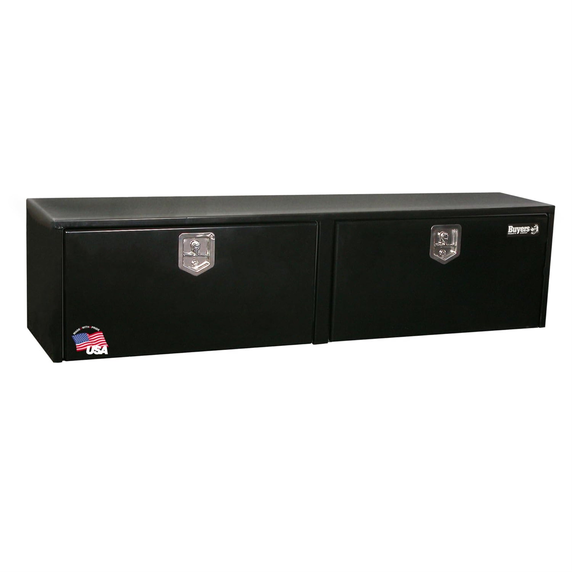 Buyers Products 1702325 Black Steel Underbody Truck Box With Lockable T-Handle Latch, 18 X 18 X 72 Inch, Made In The Usa, Tool Box For Bed Of Truck, Tool Chest For Storage & Organization
