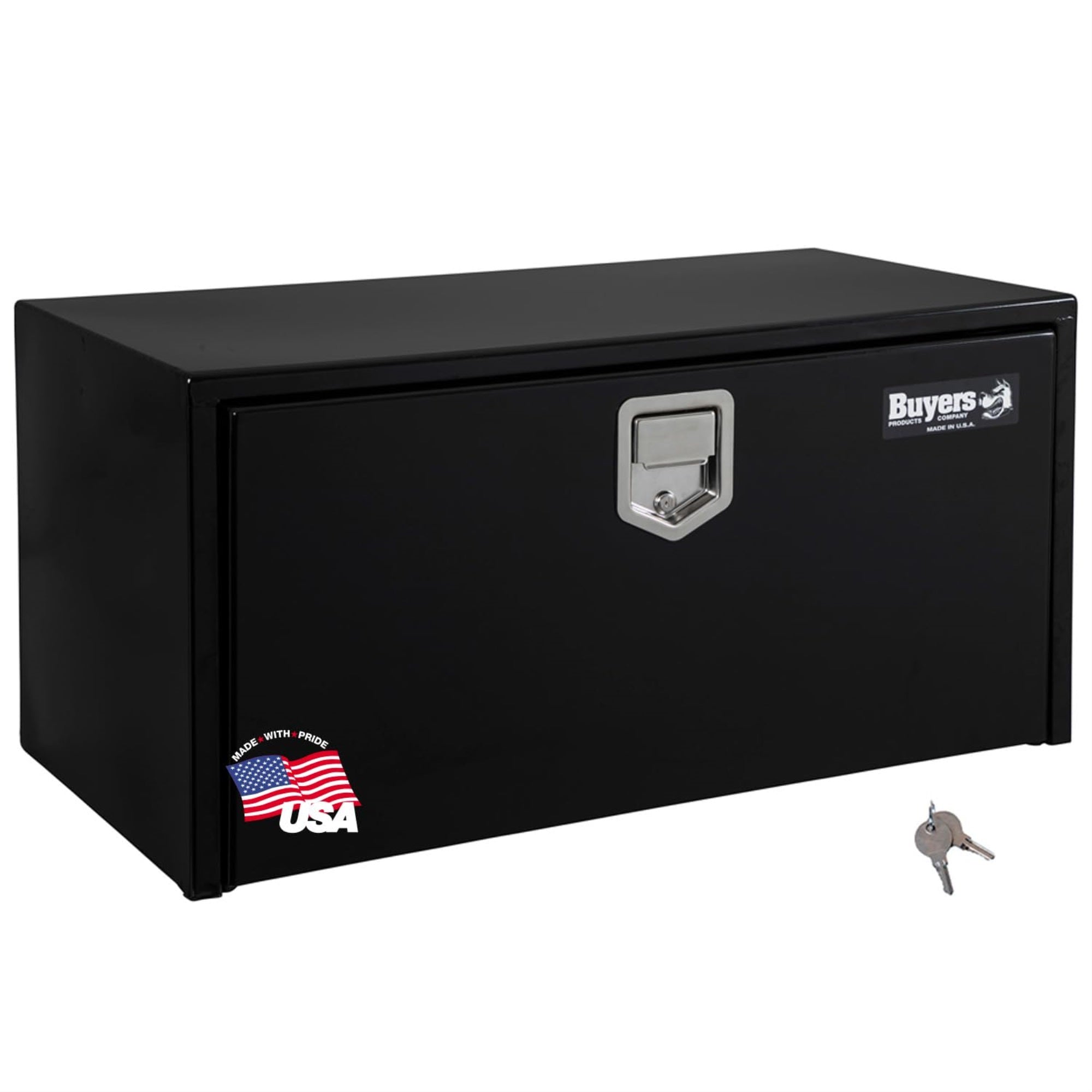 Buyers Products 1703100 Black Steel Underbody Truck Box With Paddle Latch, 14 X 16 X 24 Inch