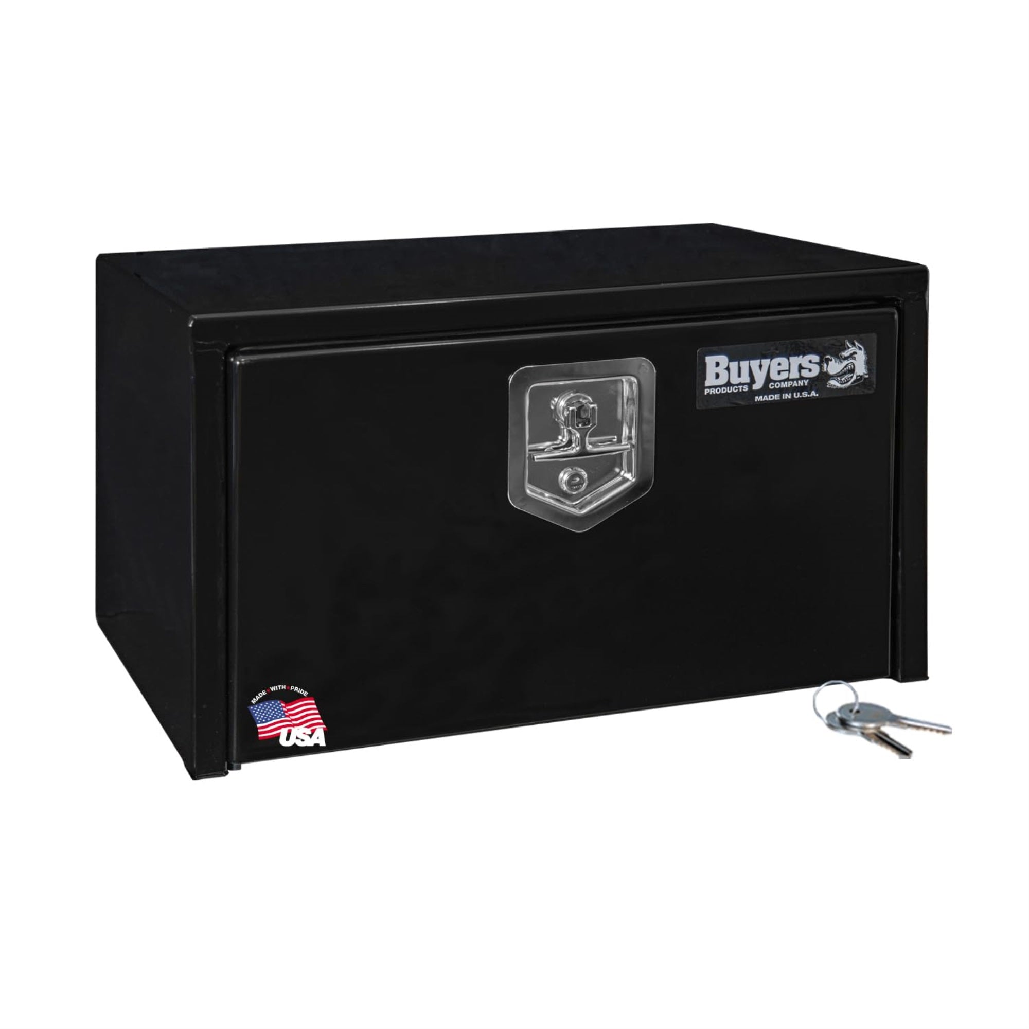 Buyers Products 1703300 Black Steel Underbody Truck Box With Lockable T-Handle Latch, 14 X 16 X 24 Inch, Made In The Usa, Contractor Tool Box, Tool Chest For Storage & Organization, Job Box