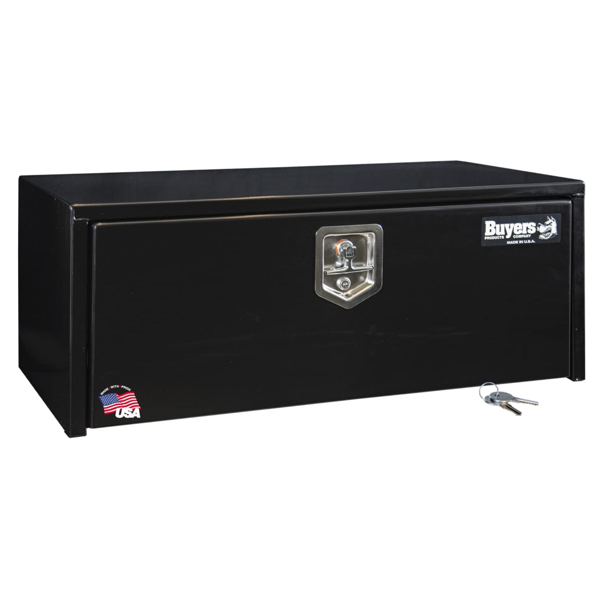 Buyers Products 1703305 Black Steel Underbody Truck Box With Lockable T-Handle Latch, 14 X 16 X 36 Inch, Made In The Usa, Tool Box For Bed Of Truck, Tool Chest For Storage & Organization
