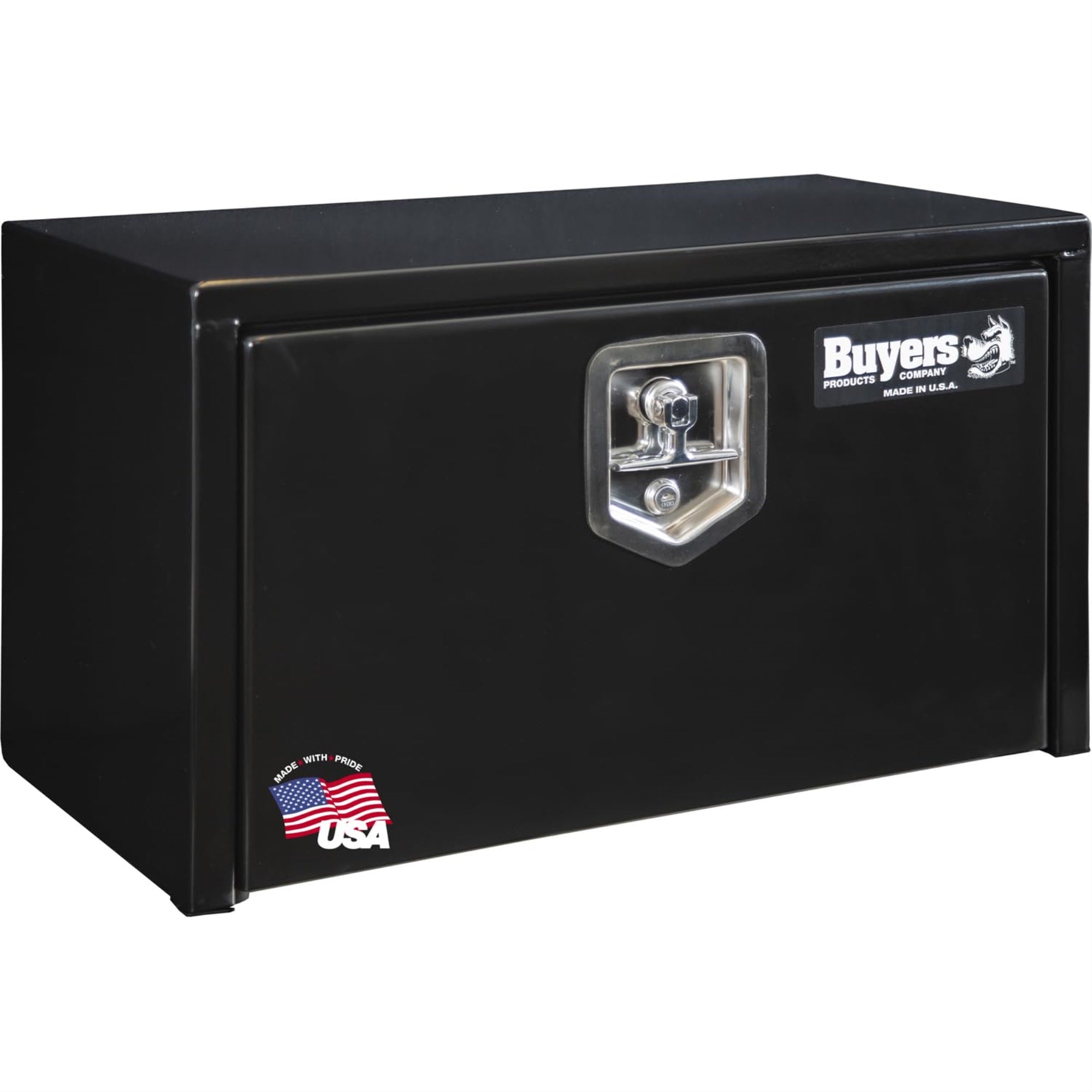 Buyers Products 1703350 Black Steel Underbody Truck Box With Lockable T-Handle Latch, 14 X 12 X 24 Inch, Made In The Usa, Contractor Toolbox For Organization And Storage, Tool Box For Bed Of Truck