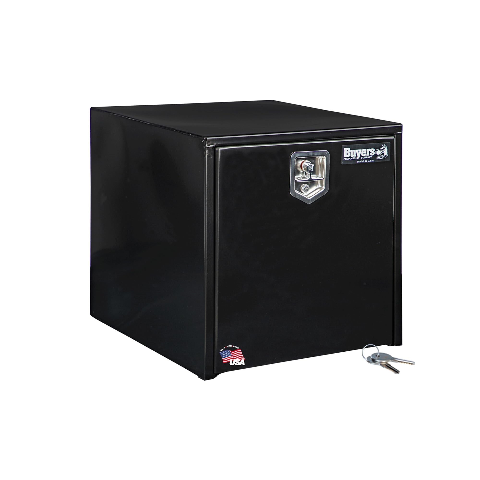 Buyers Products 1704300 Black Steel Underbody Truck Box With Lockable T-Handle Latch, 24 X 24 X 24 Inch, Made In The Usa, Tool Box For Bed Of Truck, Tool Chest For Storage & Organization