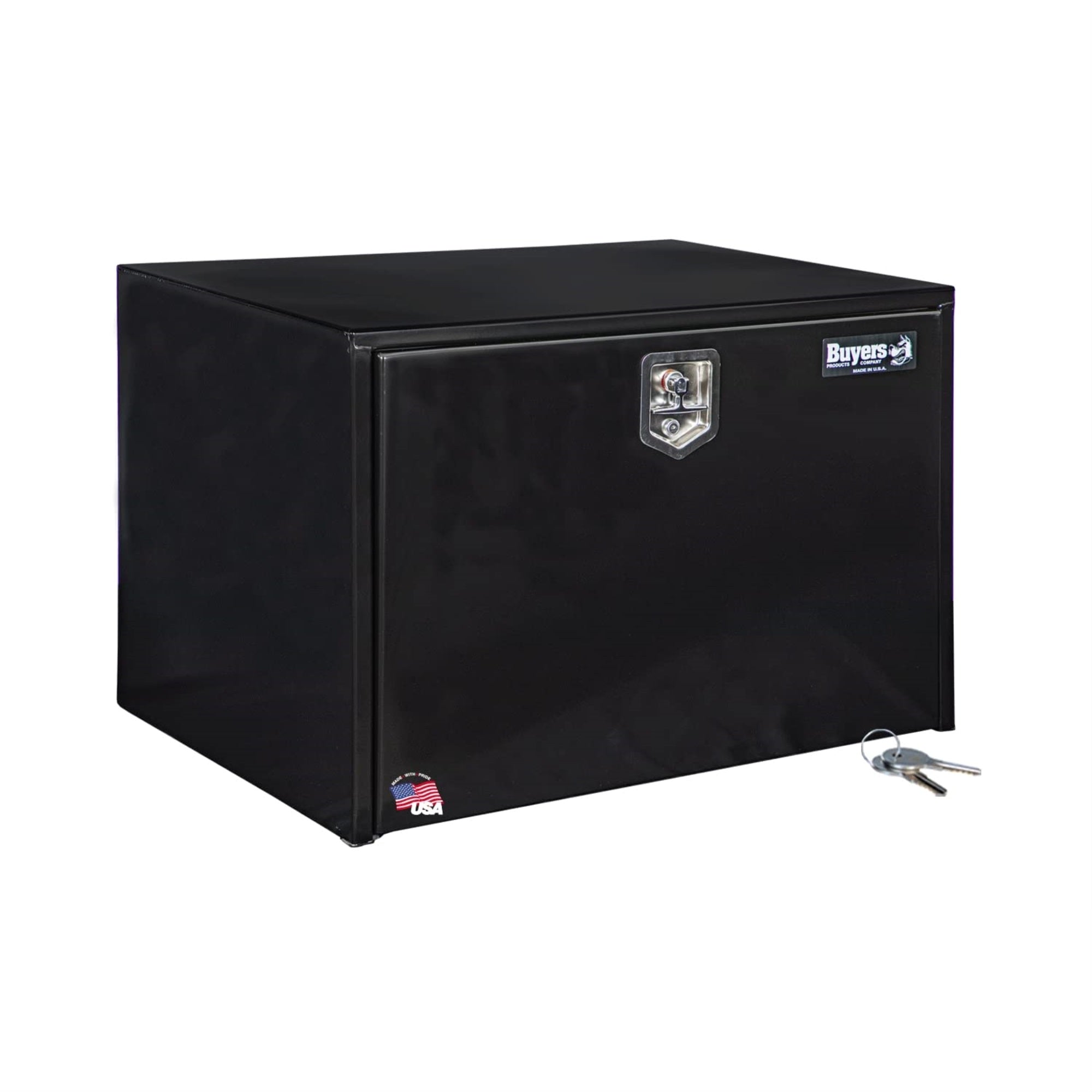 Buyers Products 1704305 Black Steel Underbody Truck Box With Lockable T-Handle Latch, 24 X 24 X 36 Inch, Made In The Usa, Tool Box For Bed Of Truck, Tool Chest For Storage & Organization