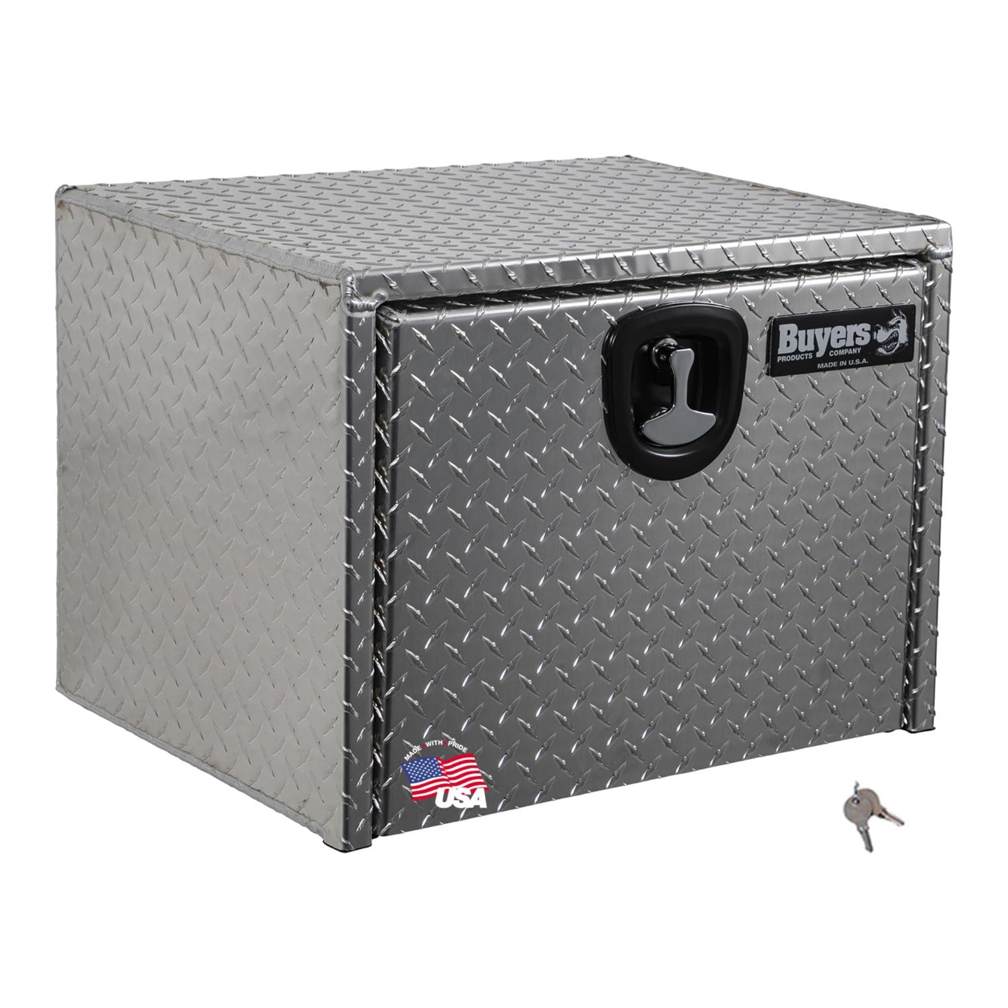 Buyers Products 1705100 Diamond Tread Aluminum Underbody Truck Box With T-Handle Latch, 18 X 18 X 24 Inch