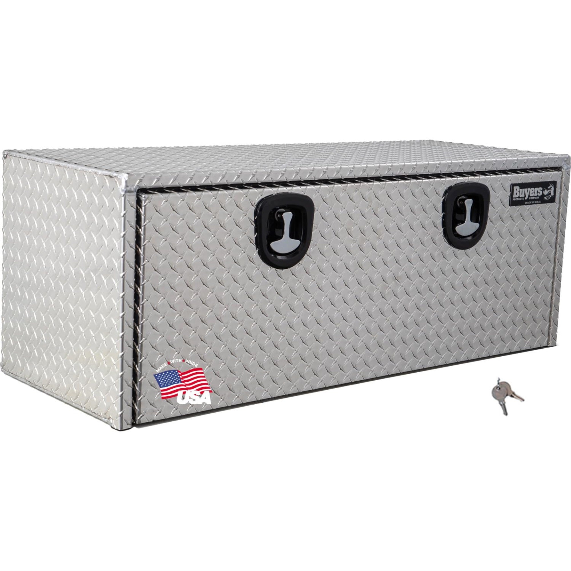 Buyers Products 1705110 Diamond Tread Aluminum Underbody Truck Box With T-Handle Latch, 18 X 18 X 48 Inch