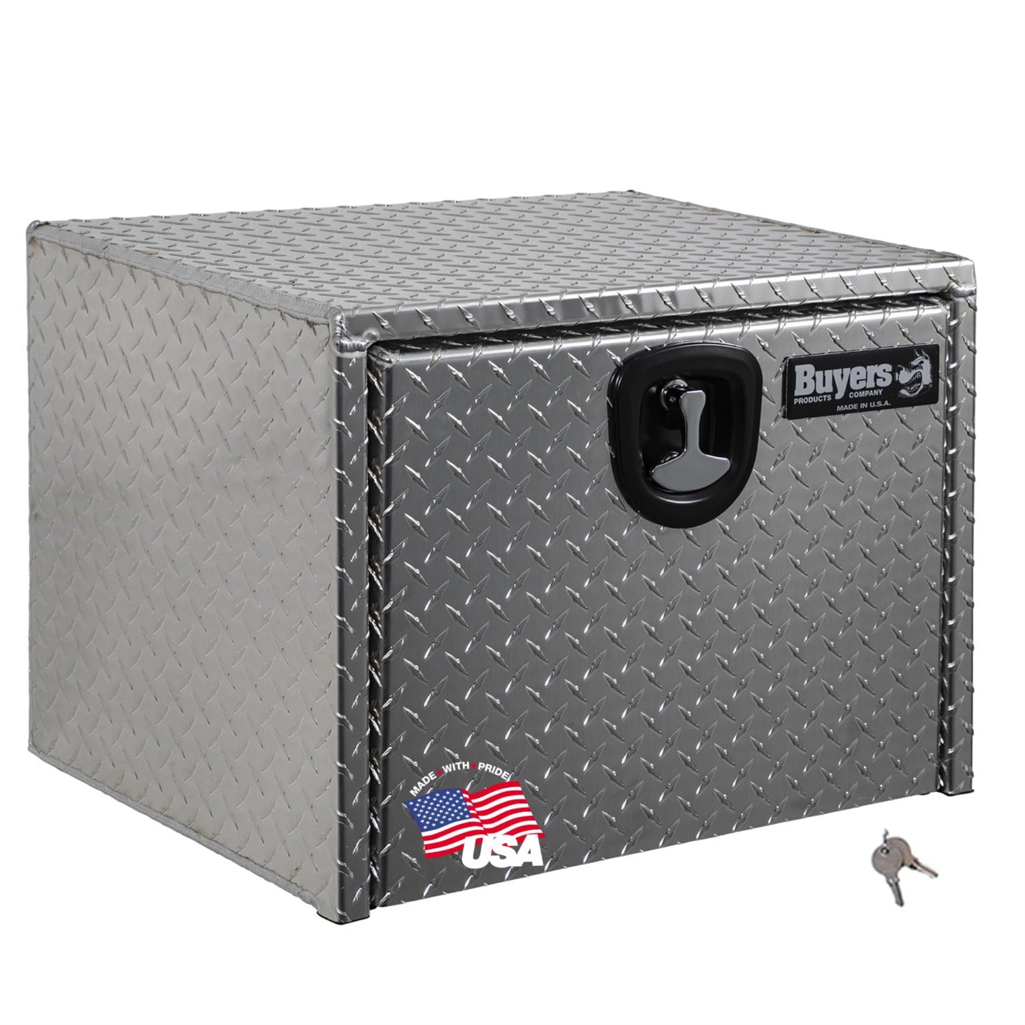 Buyers Products 1705130 Diamond Tread Aluminum Underbody Truck Box Witht-Handle Latch, 24 X 24 X 24 Inch