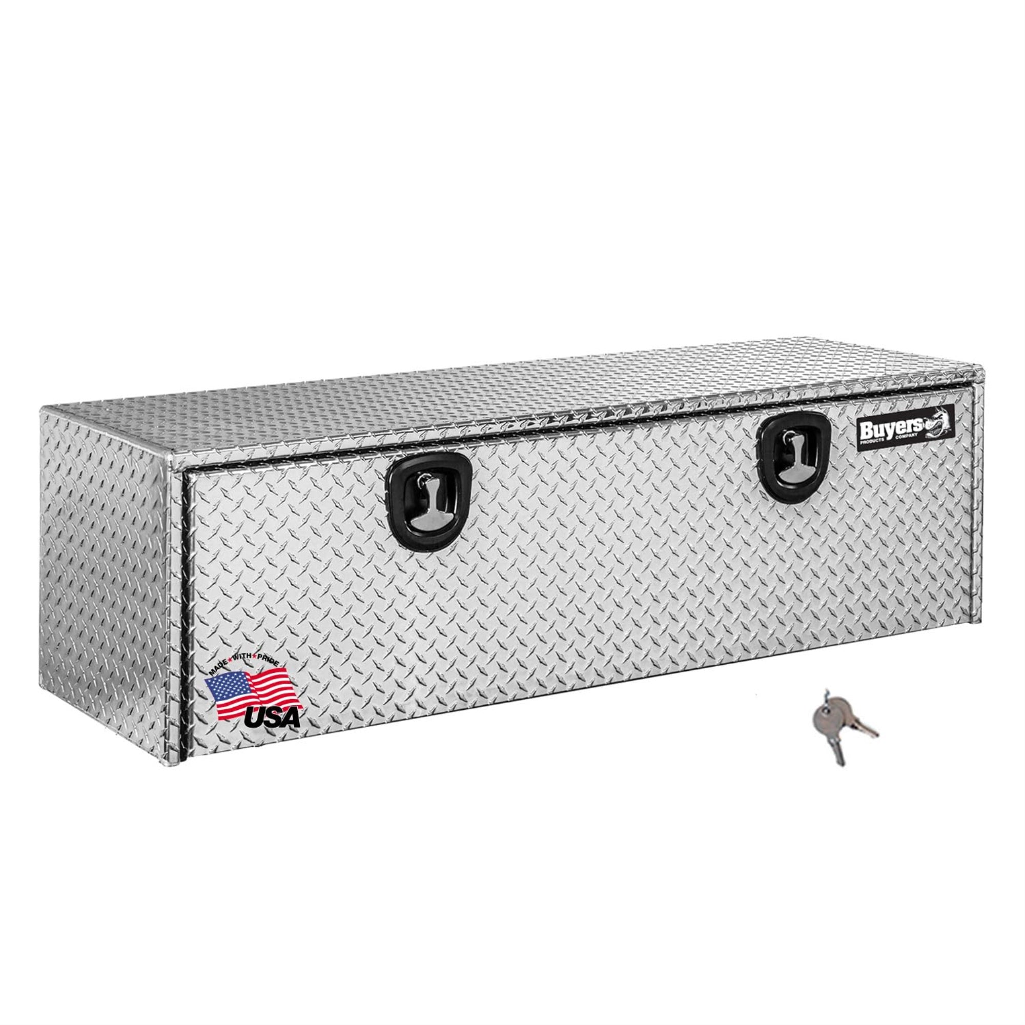 Buyers Products 1705140 Diamond Tread Aluminum Underbody Truck Box With T-Handle Latch, 24 X 24 X 48 Inch