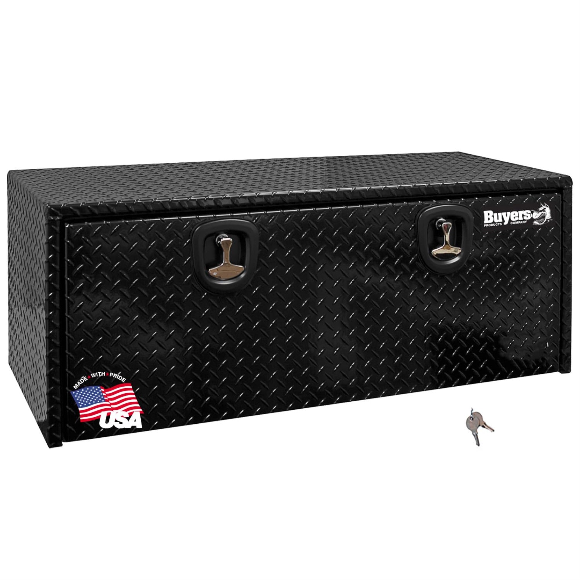 Buyers Products 1725120 Black Diamond Tread Aluminum Underbody Truck Tool Box, 18 X 24 X 48 Inch, Made In The Usa, Truck Box For Storage & Organization, Job Box For Truck