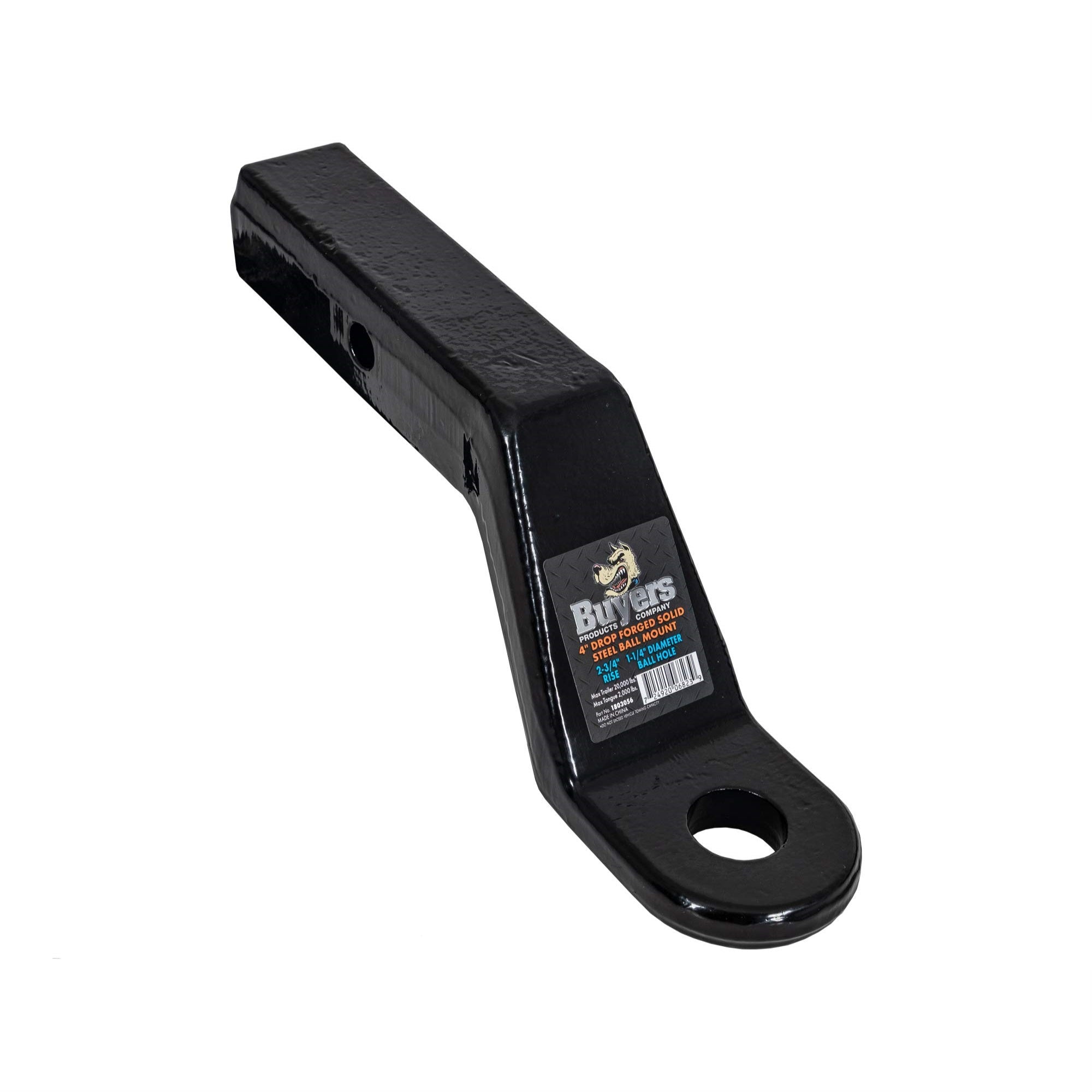 Buyers Products 1803056 Hole Heavy-Duty Ball Mount (4' Drop 1.25',Capacity 20000 Lbs) , Black