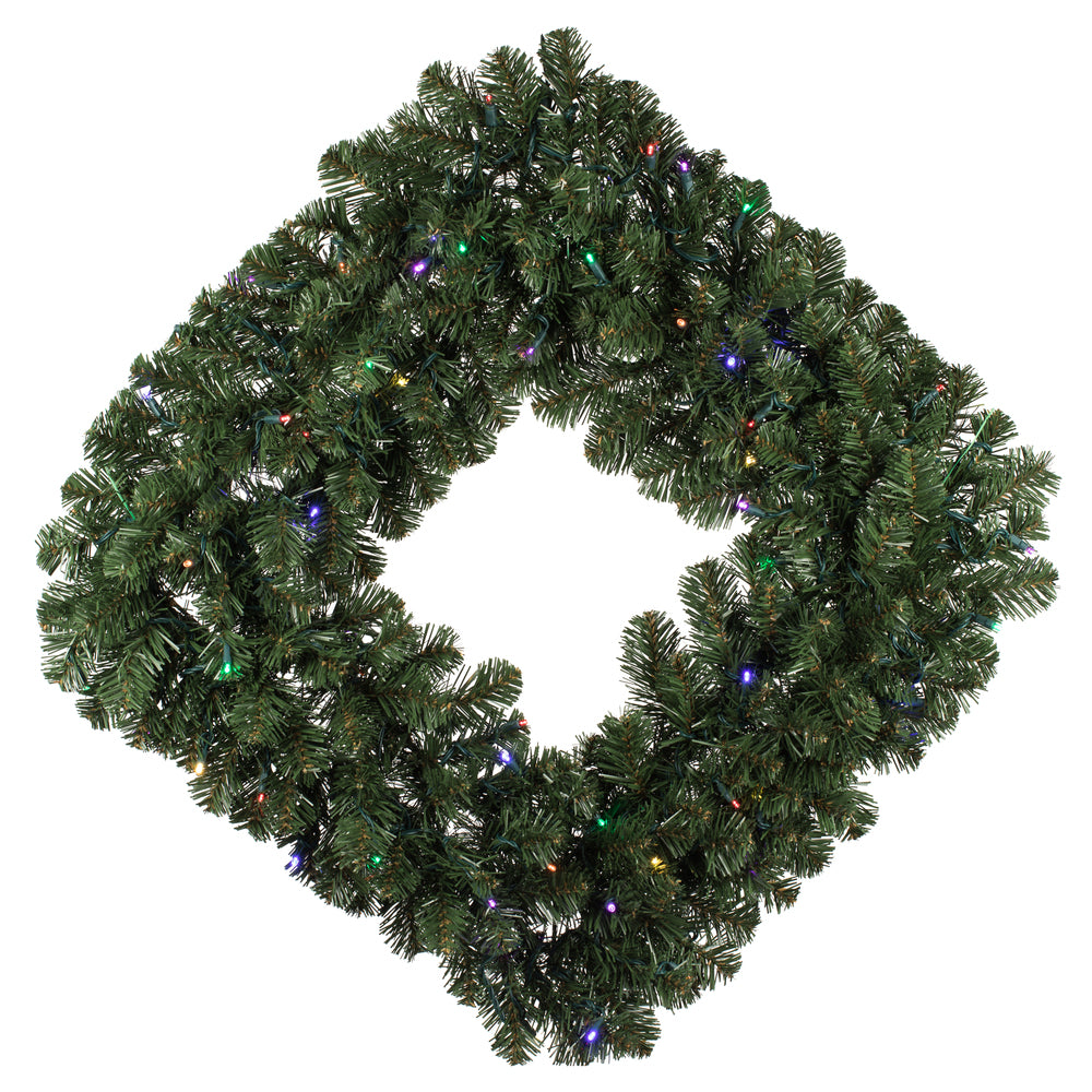 Vickerman 30″ Oregon Fir Sq Wreath WA 70LED Multi - C164832LED
