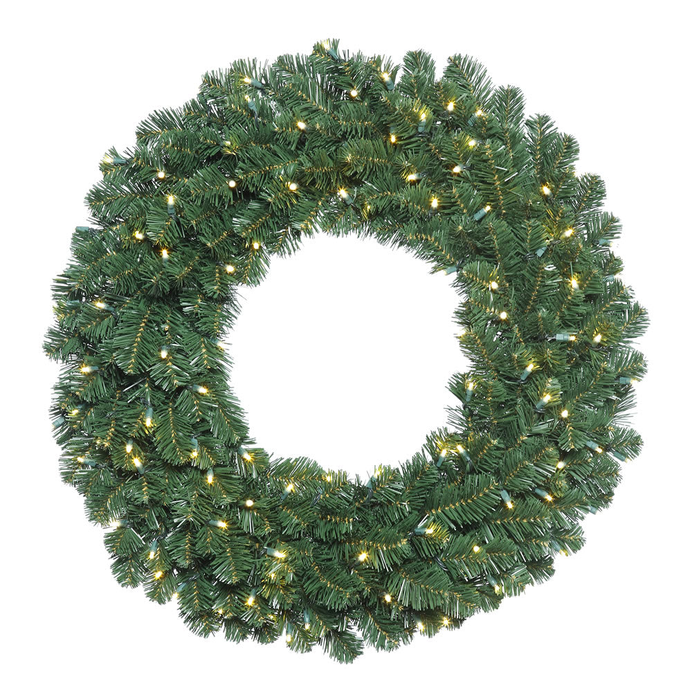 Vickerman 36″ Oregon Fir Wreath Halves 100LED WmWt - C164840LED