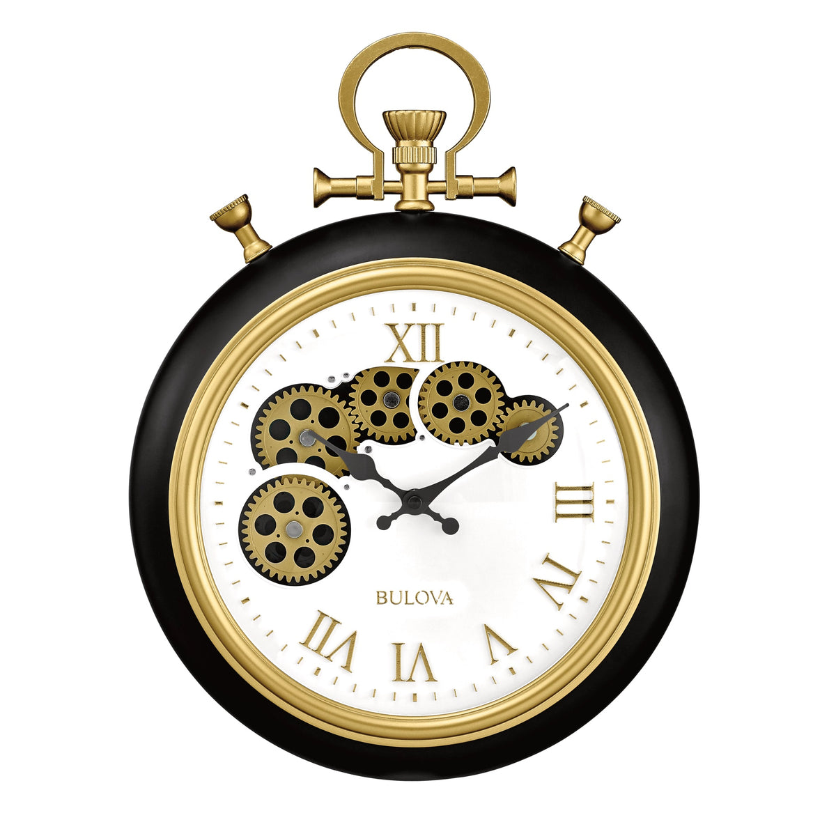 Bulova Clocks C3390 The Conductor, Wall Pocket Watch, Moving Gears