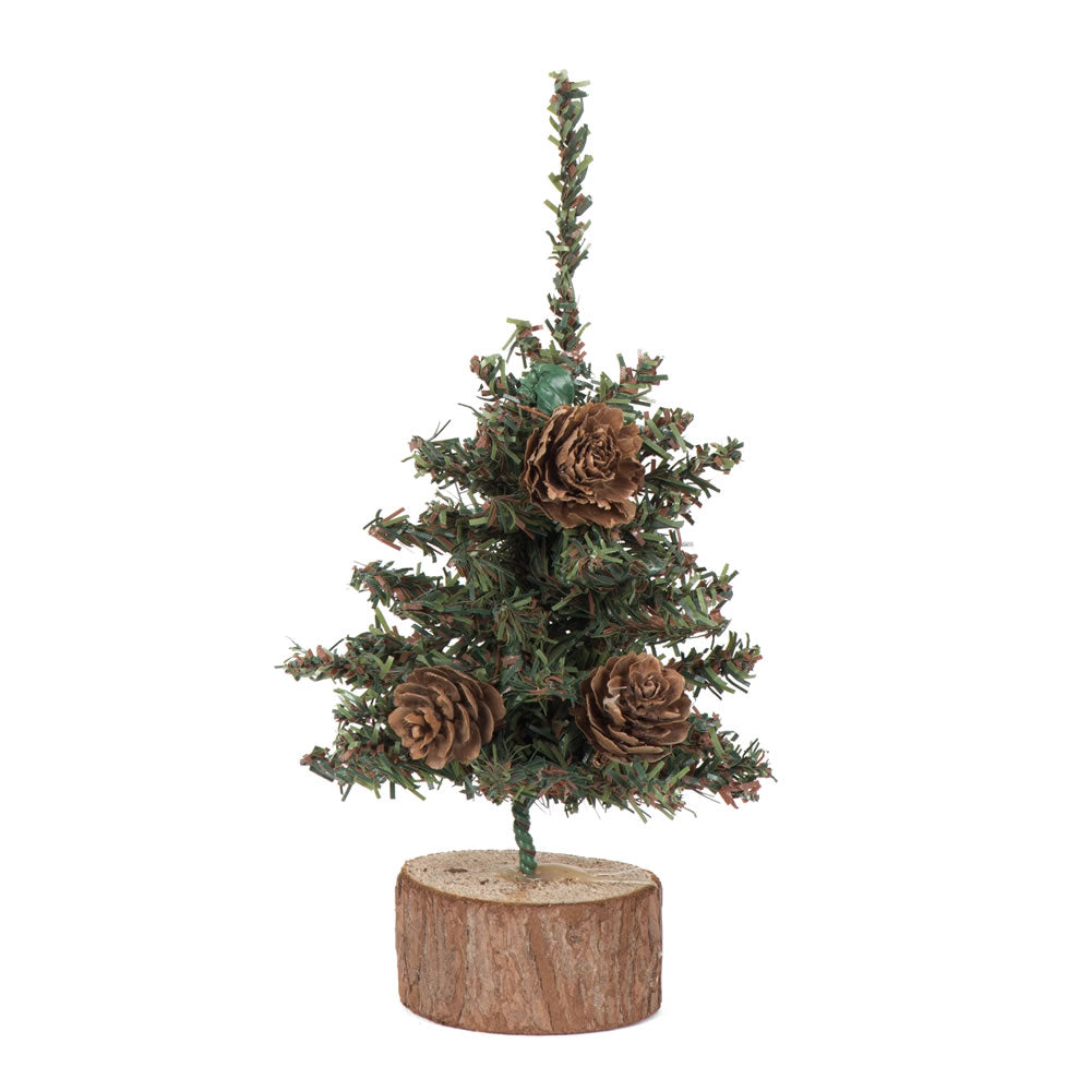 Vickerman 6″ Carmel Pine Tree 72 Tips Wood Base - C803906