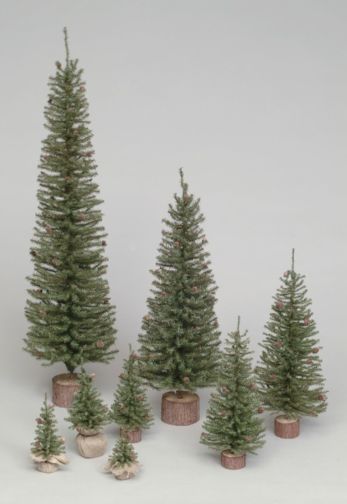Vickerman 9″ Carmel Pine Tree 92 Tips Wood Base - C803909