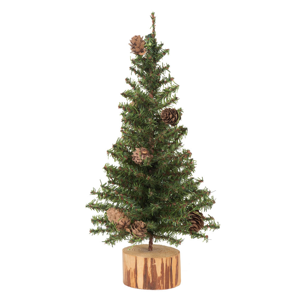 Vickerman 12″ Carmel Pine Tree 152 Tips Wood Base - C803912