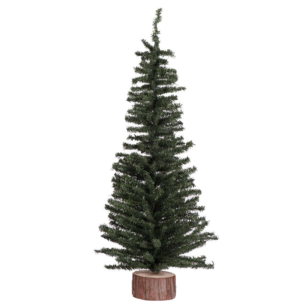 Vickerman 24″ Mini Pine Tree 282 Tips Wood Base - C804024