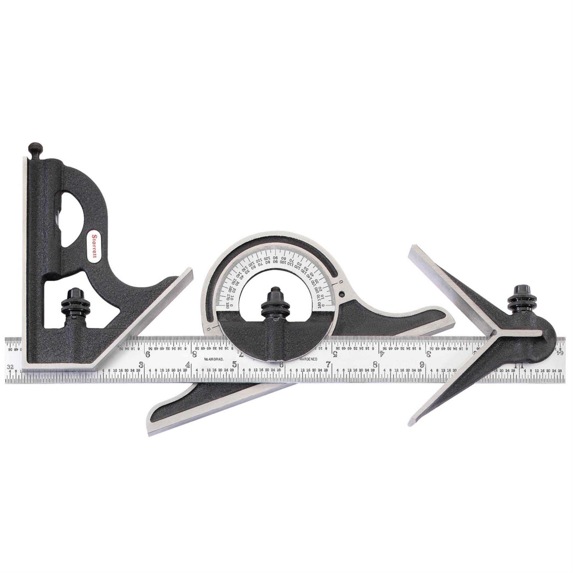 C9-12-4R 12' Combination Set With Square, Center And Non-Reversible Protractor Head And Blade