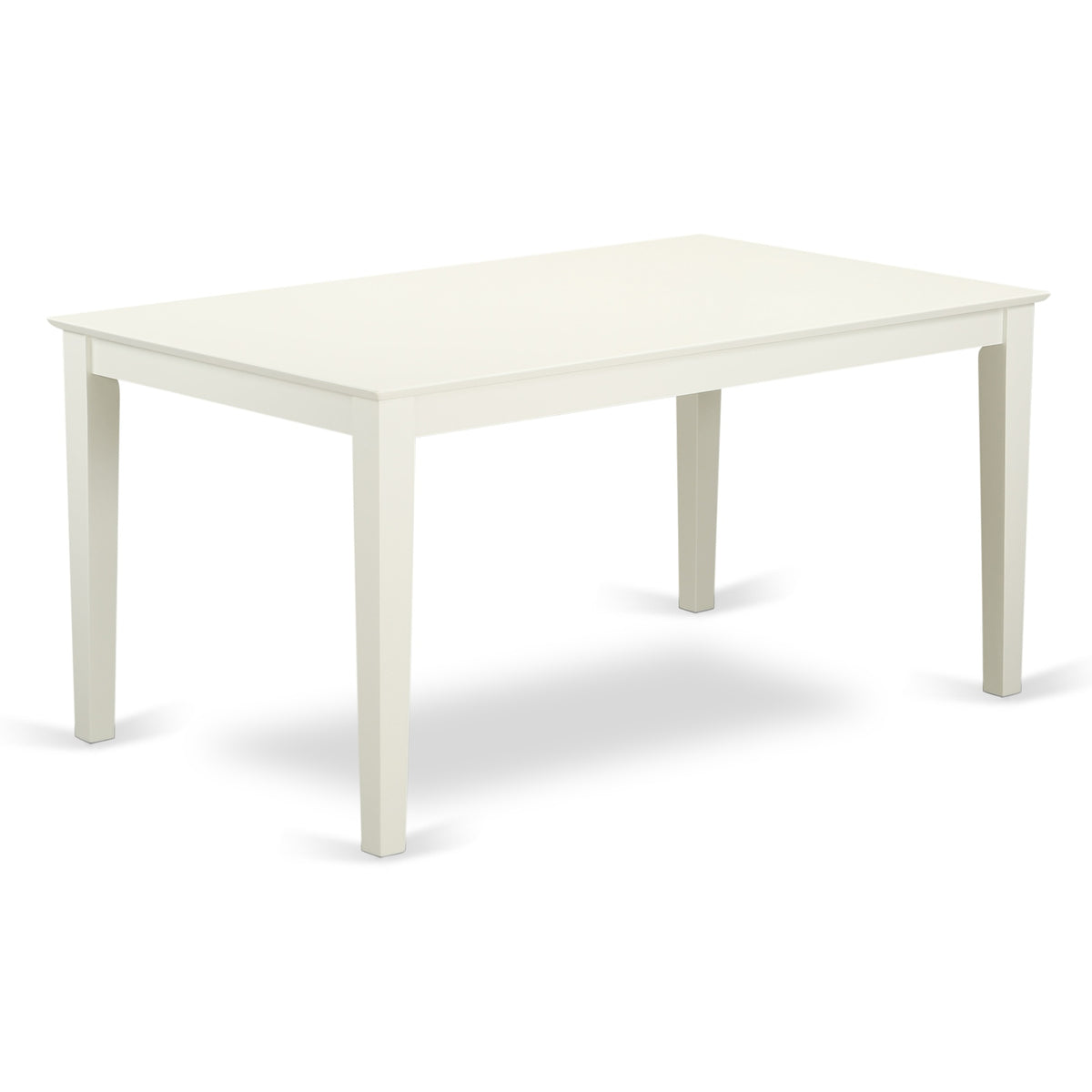 5-Piece Rectangular Dining Set With Linen White Table And Parson Chairs - High-Quality Asian Hardwood, Comfortably Seats 4-6 - Light Beige Fabric, Modern Design - Easy Assembly'