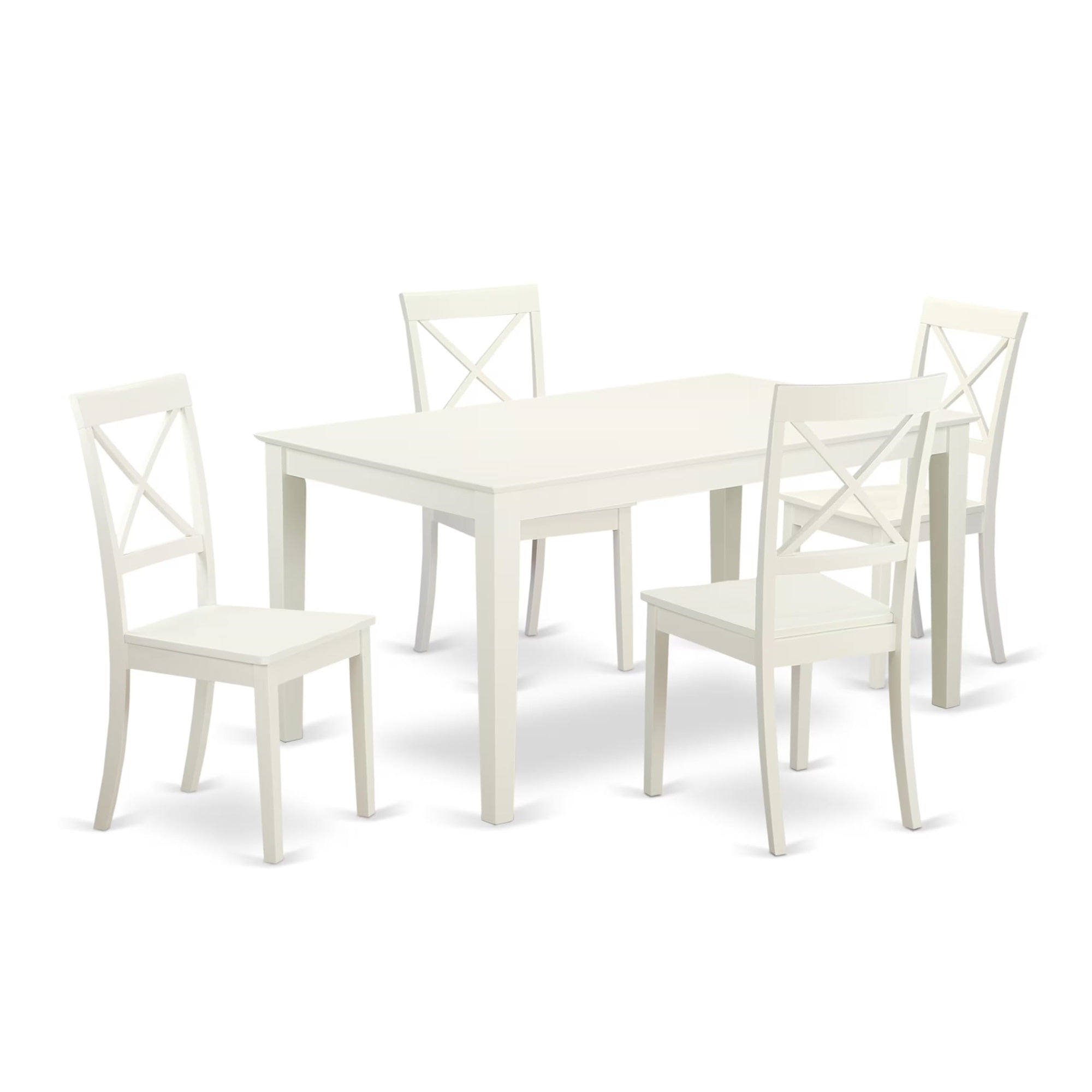 Casafoyer Cabo5-Lwh-W Capri 5 Piece Room Furniture Set Includes A Rectangle Kitchen Table And 4 Dining Chairs, 36X60 Inch