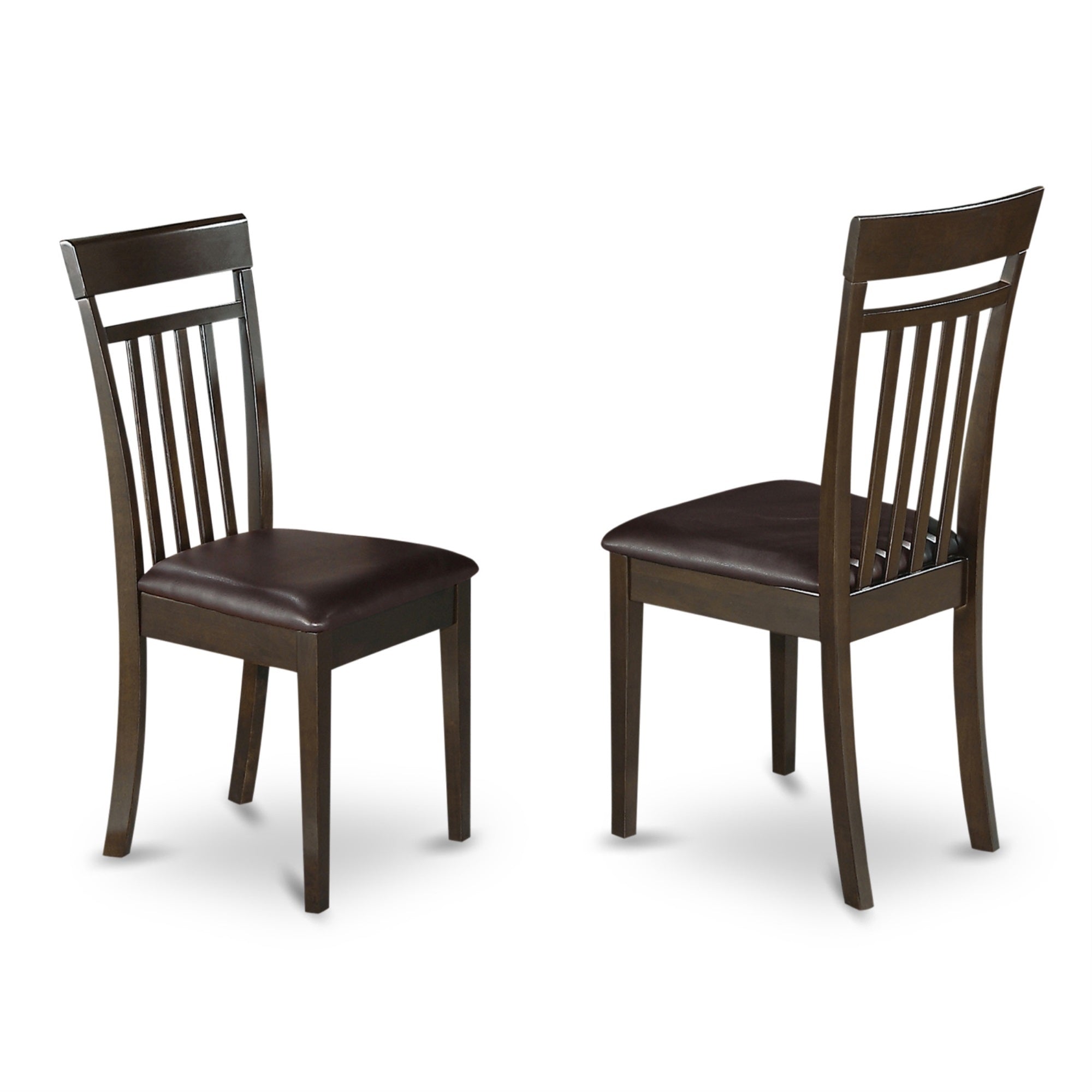 Casafoyer Capri Kitchen Dining Faux Leather Upholstered Wooden Chairs, Set Of 2, Cappuccino