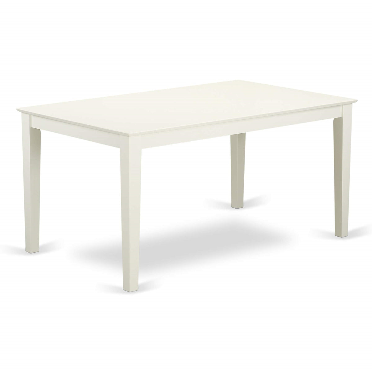 Casafoyer Cace6-Lwh-15 Capri 6 Piece Dining Room Set Contains A Rectangle Kitchen Table And 4 Baby Blue Fabric Parson Chairs With A Bench, 36X60 Inch, Linen White