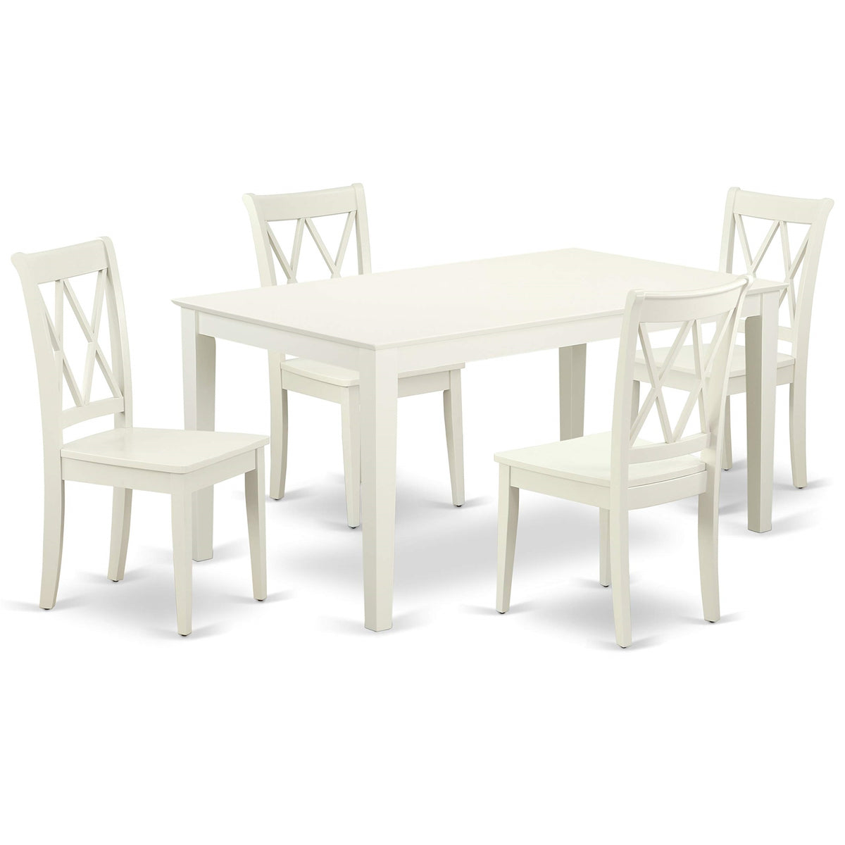 Ergode Cacl5-Lwh-W, 5-Pc Modern Dining Table Set, Rectangular Table & 4 ...