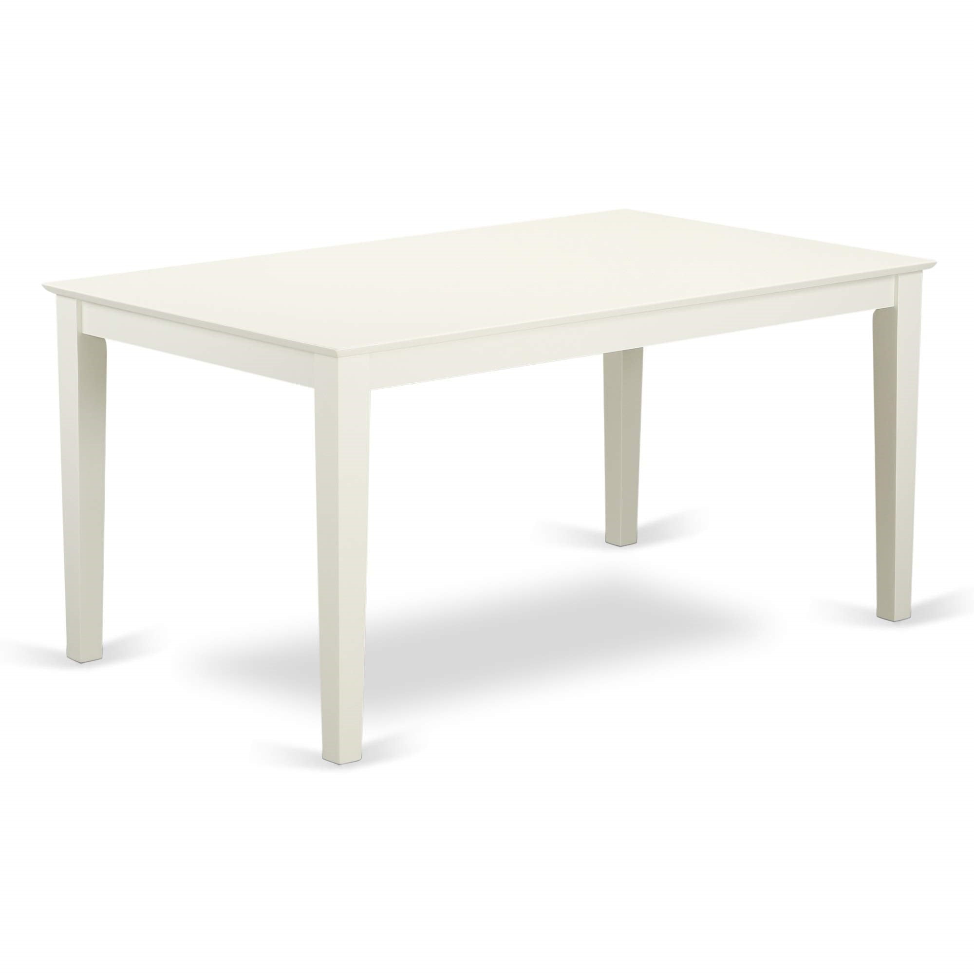 Casafoyer Calg6-Lwh-W 6 Piece Dining Room Table Set Contains A Rectangle Kitchen Table And 4 Dining Chairs With A Bench, 36X60 Inch, Linen White