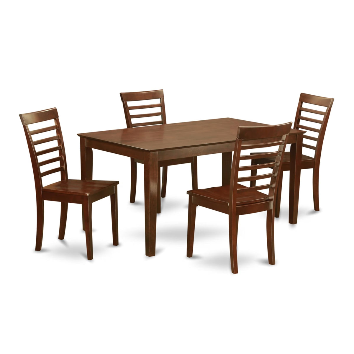 Casafoyer Caml5-Mah-W 5 Piece Kitchen Table Set For 4 Includes A Rectangle Dining Room Table And 4 Dining Chairs, 36X60 Inch, Mahogany