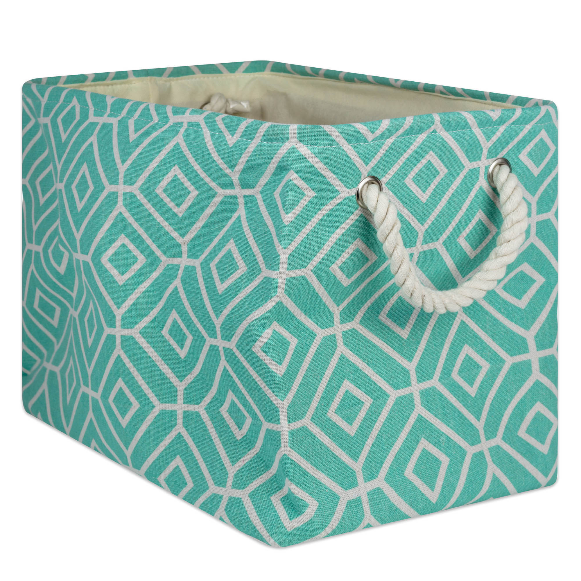 Dii Polyester Bin Stained Glass Aqua Rectangle Large