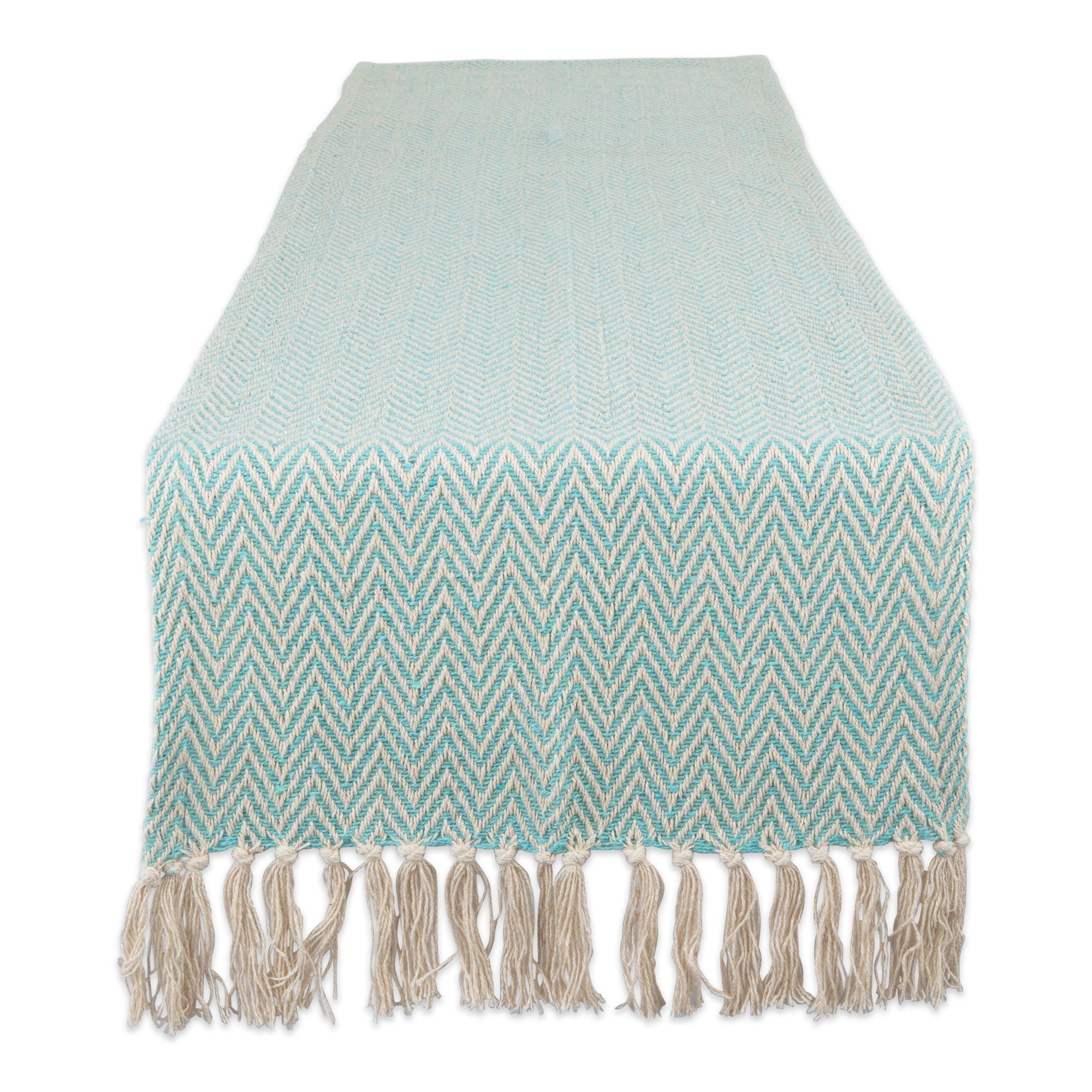 Dii Aqua Chevron Handloom Table Runner