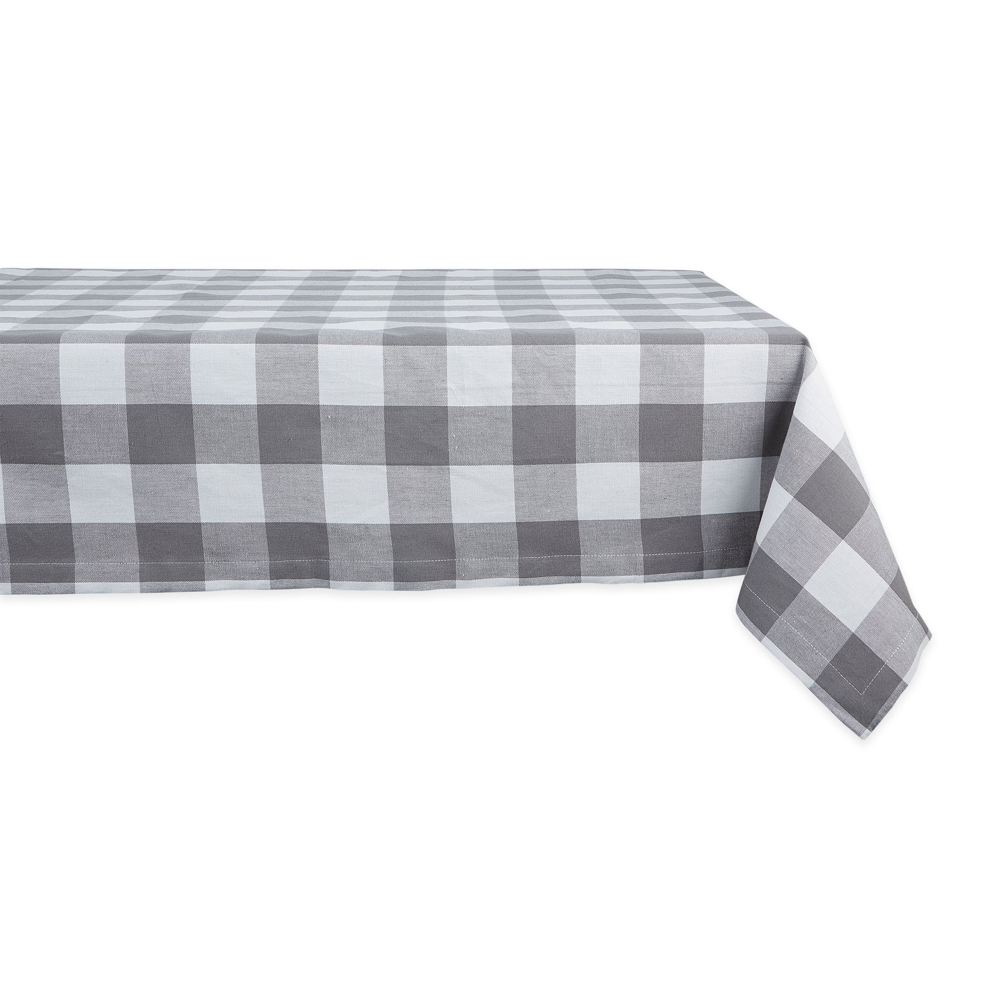 Dii Gray & White Buffalo Check Tablecloth 60X104