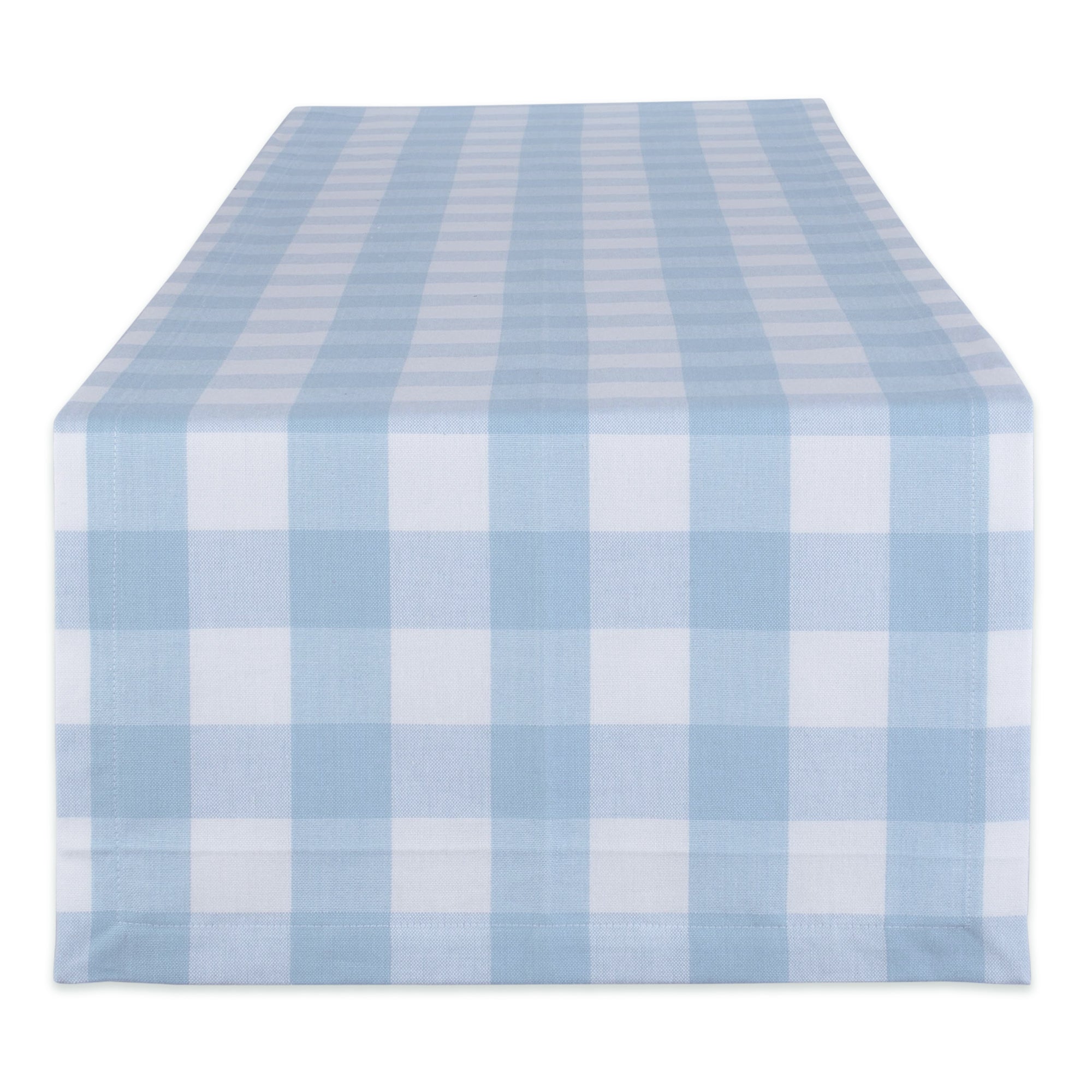 Dii Light Blue Buffalo Check Table Runner 14X108