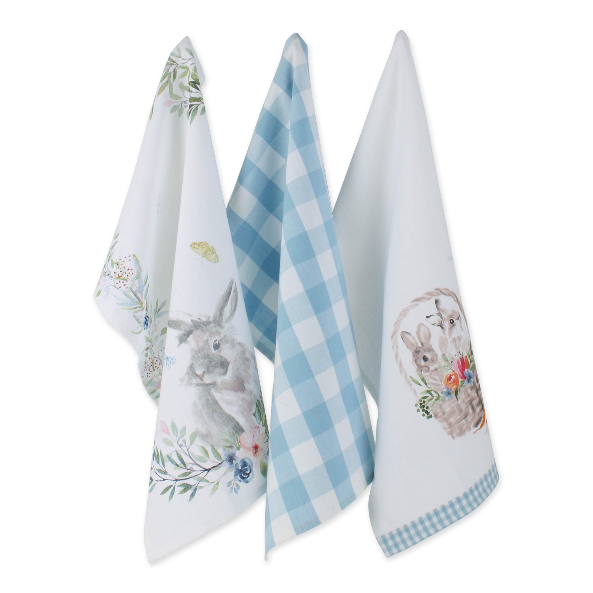 Dii Flower Garden Kitchen Textiles, 18X28, Floral Bunnies, 3 Pieces